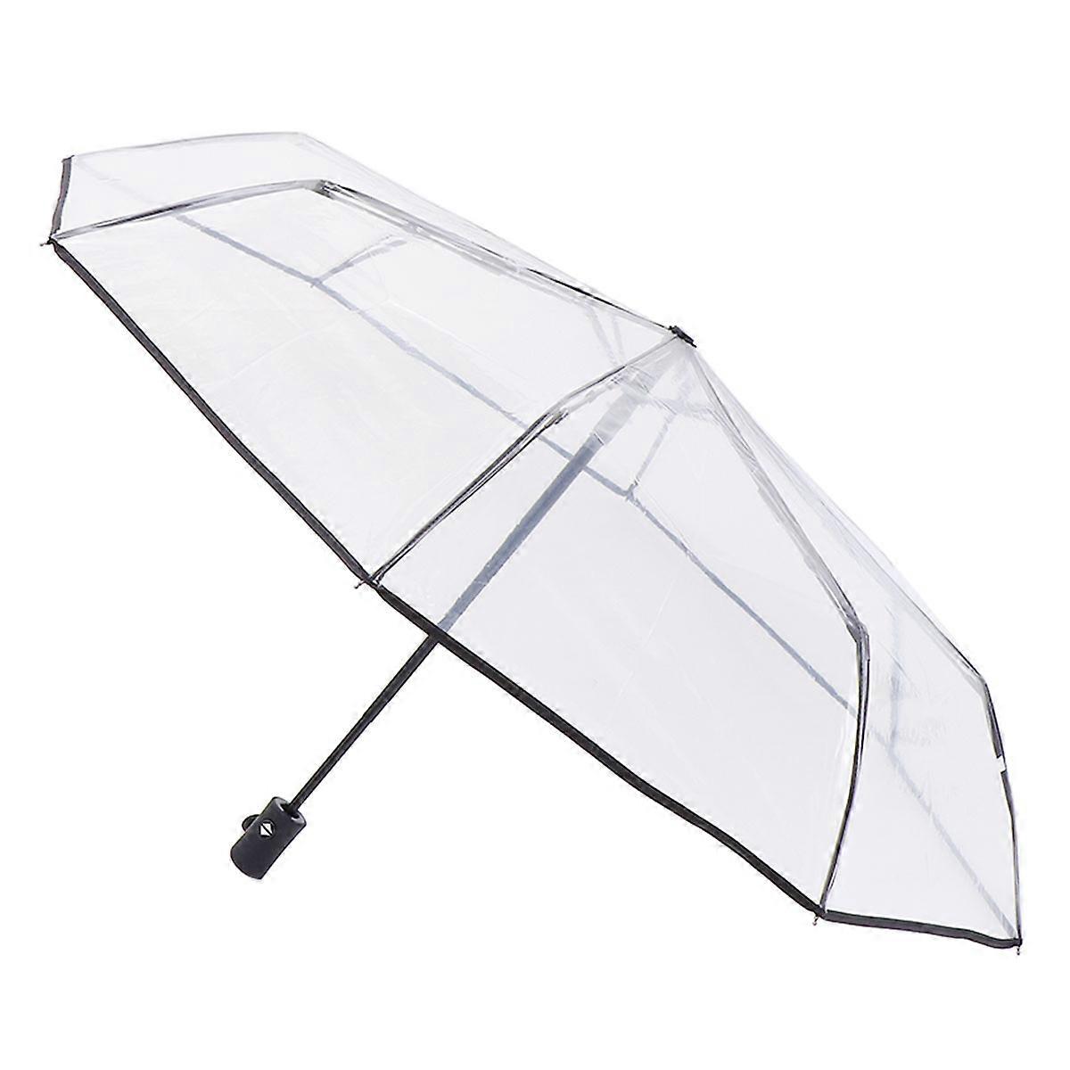 Fully Automatic Tripod Folding Transparent Umbrella Compact Windproof Rain Umbrella for Travel and Daily Use, Durable and Corrosion Resistant Design
