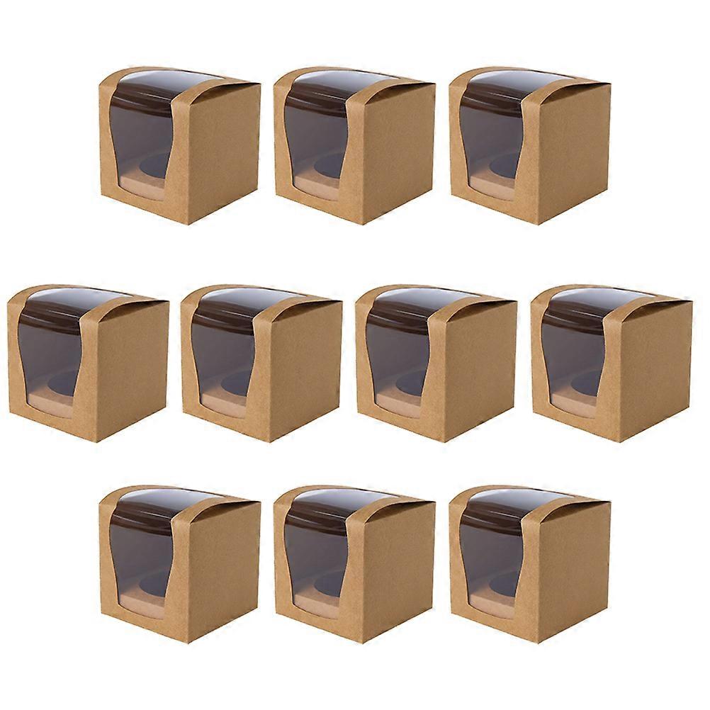 Kraft Paper Cake Box Square Storage Box Bakers Material 10Pcs