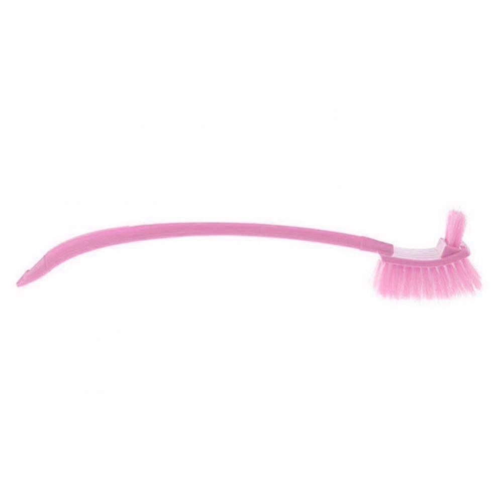 1Pc Double-Sided Toilet Cleaning Brush with Long Handle for Home Bathroom Cleaning Tool (Pink)