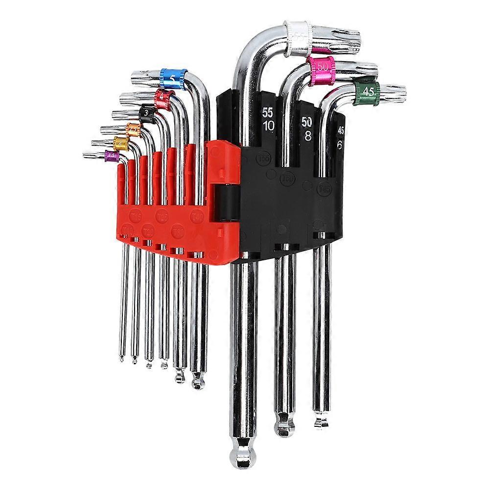 9-piece wrench set double-ended, L-shaped design