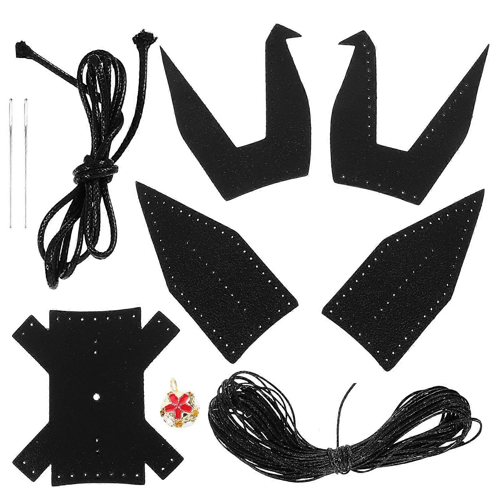 Crane Making Materials Diy Leather Crane Pendant Kit Car Decoration Handmade Style 15.00X8.00X7.00CM DIY Material Set 1Set