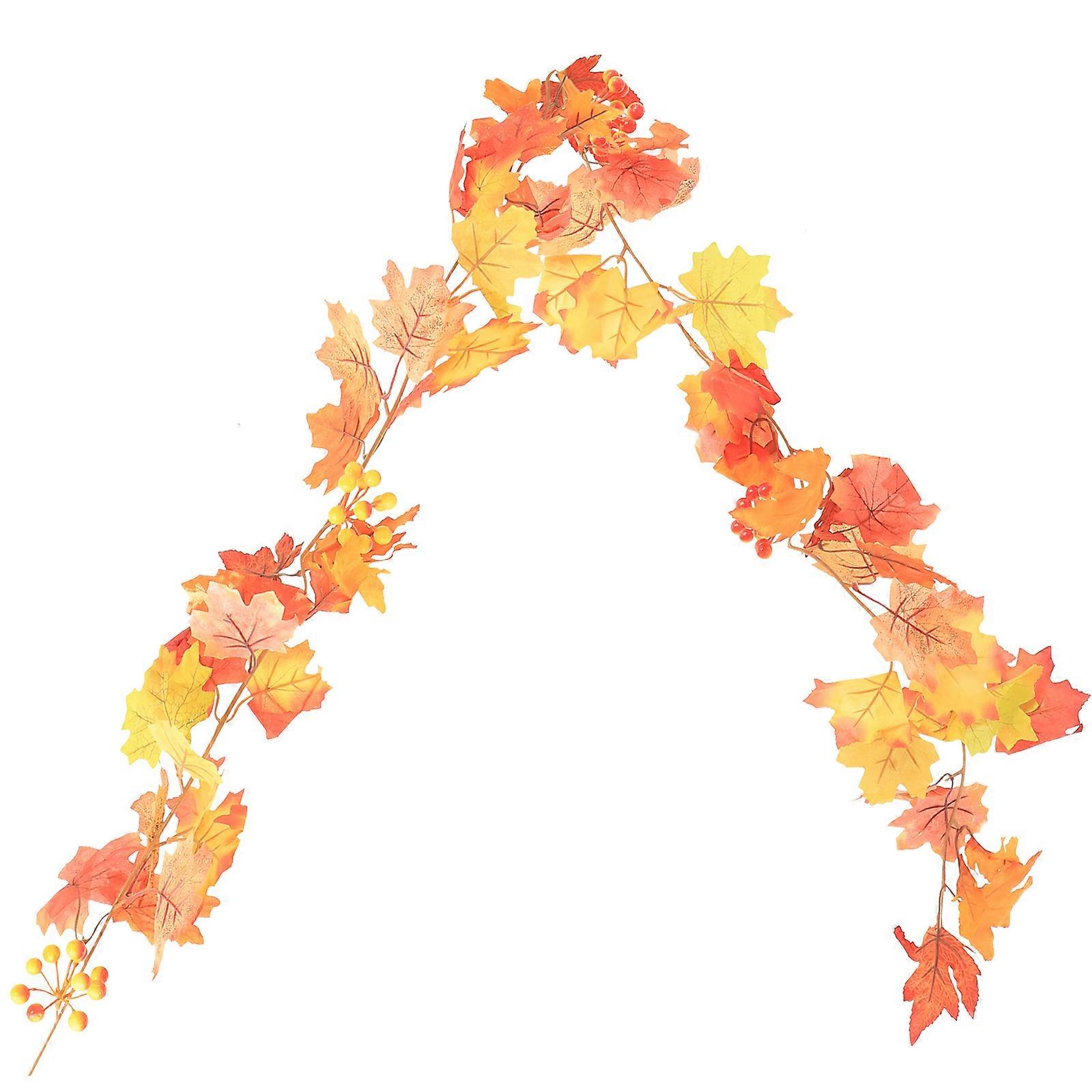 Halloween Maple Leaves Hanging Adornment Artificial Fall Maple Leaf 175CM Multi Color Silk Cloth For Home Parties 1Pack