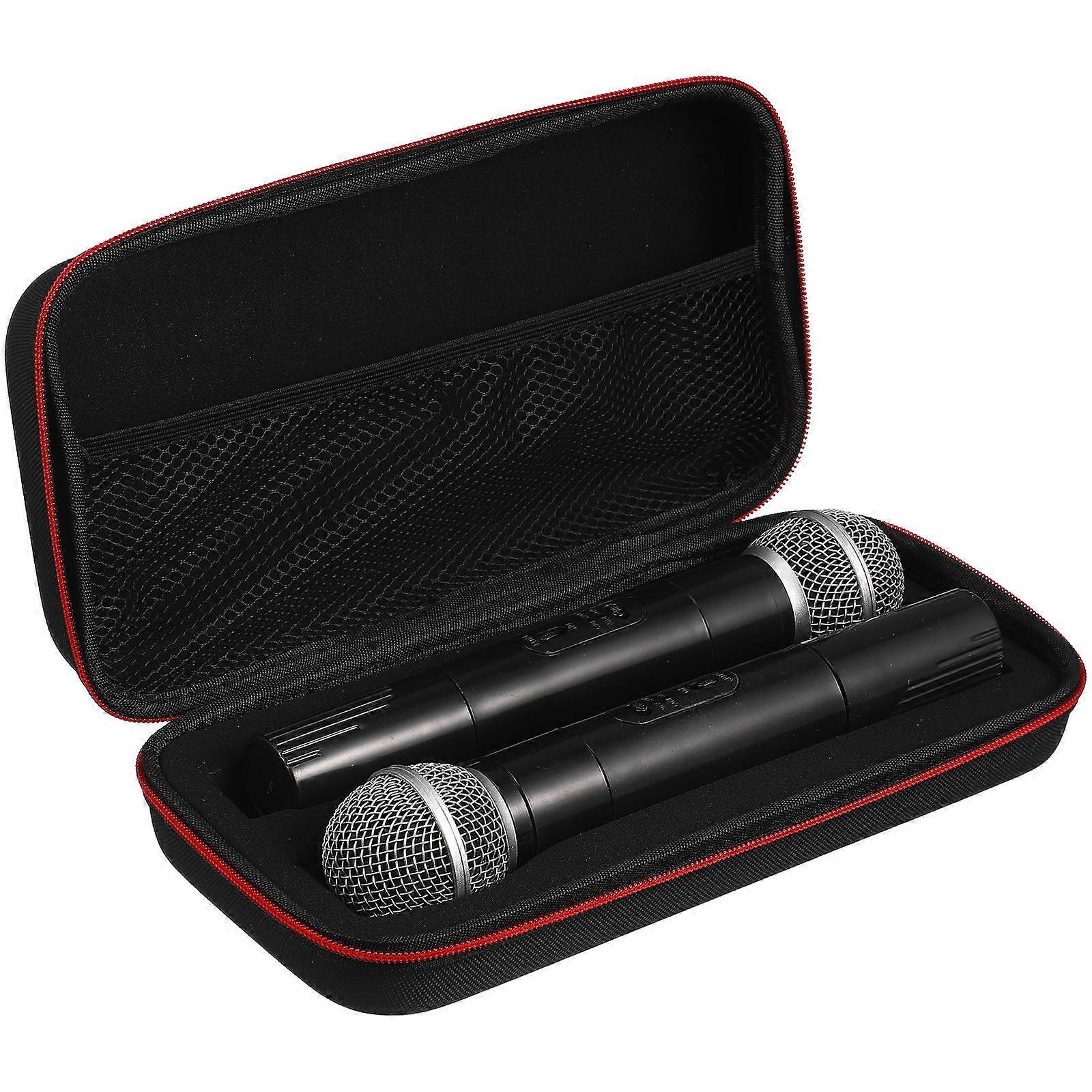 EVA Protective Microphone Carrying Case – Portable Mic Storage Bag Zipper for Travel and Impact Resistance