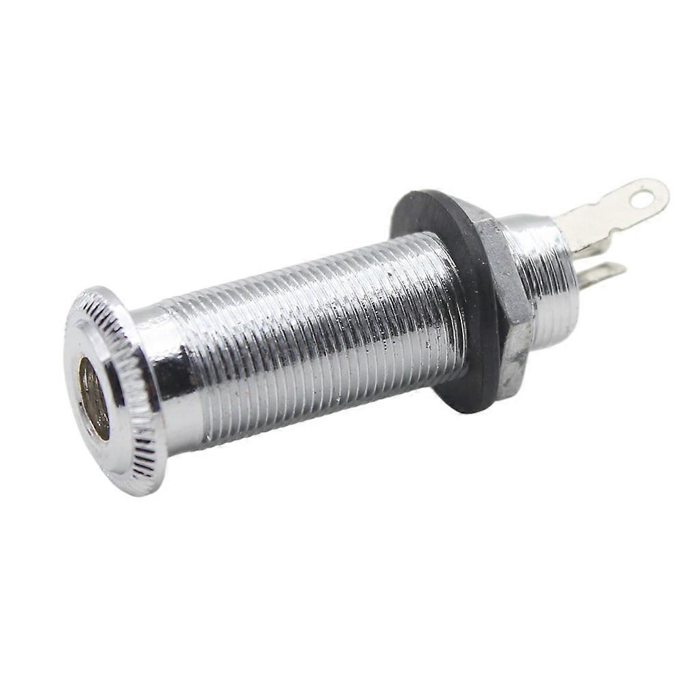 Durable Metal Electric Guitar Input Jack with Threaded Design for Bass and High Sensitivity Tone, Easy Installation Replacement Socket