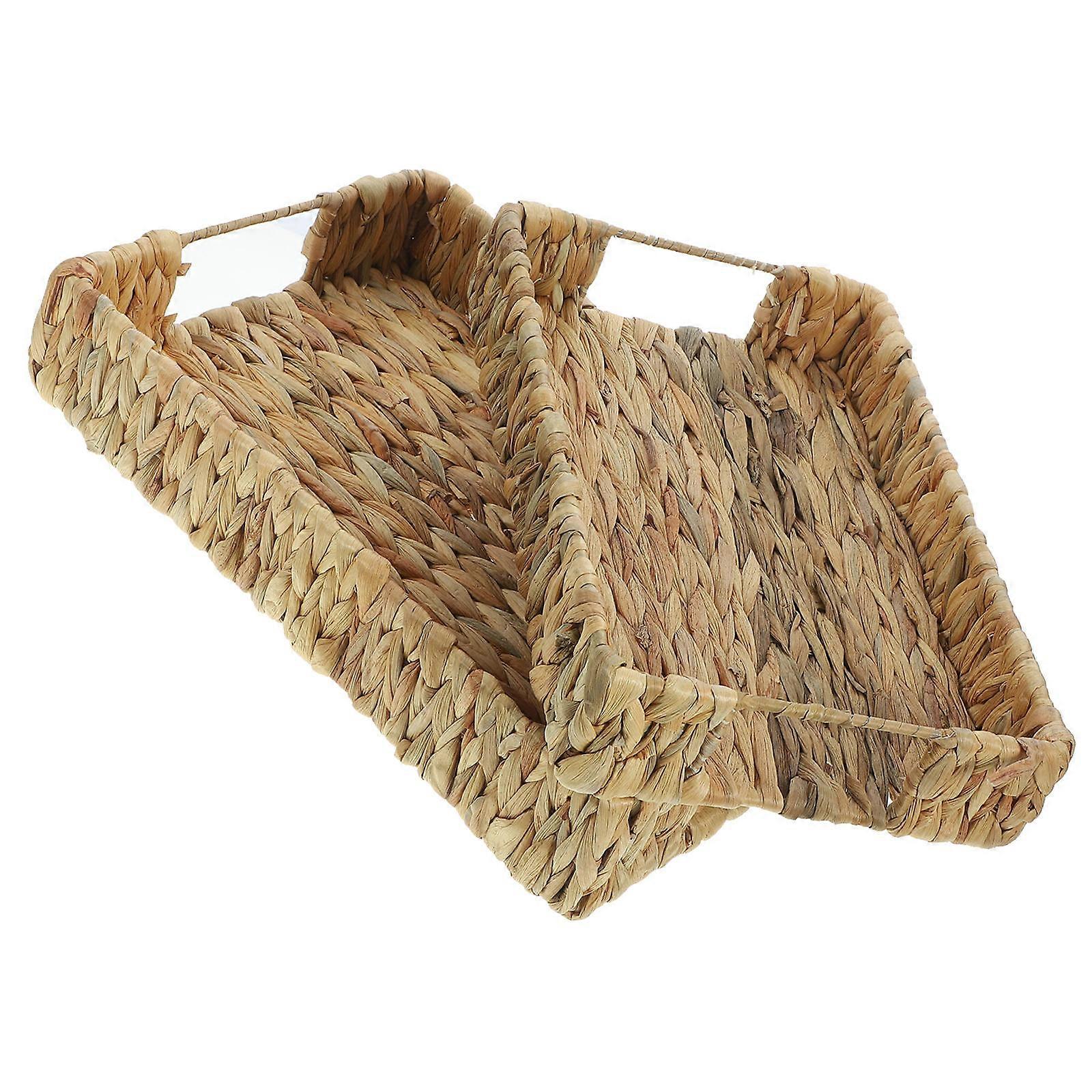 Bread Baskets For Serving Food Serving Basket In Khaki Color 32.50X22.00X6.50CM Organizing 2Pcs