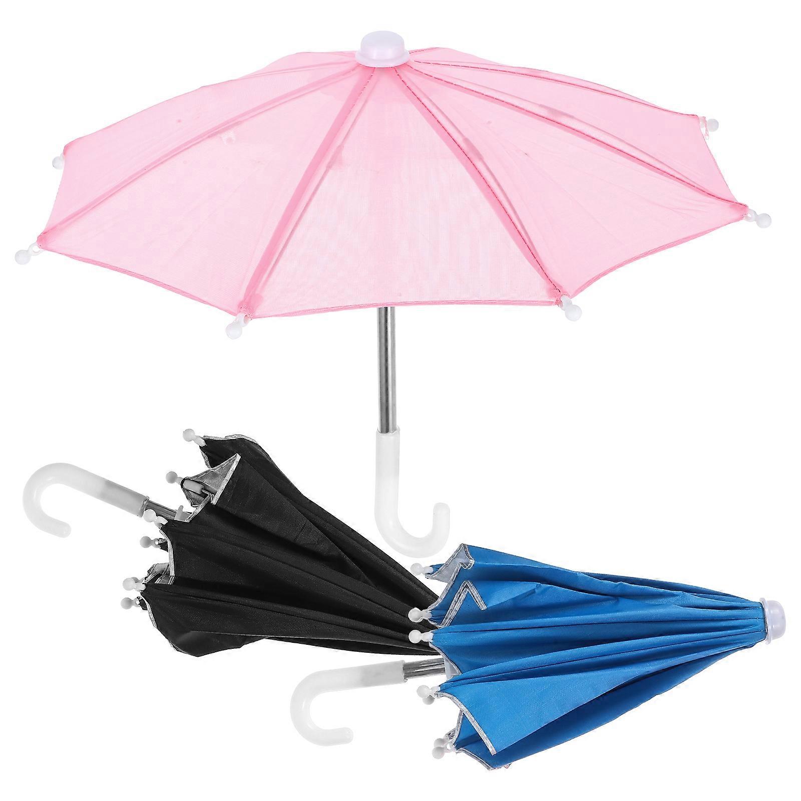 3PCS Portable Phone Umbrellas UV Protection Sun Shade for Mobile Devices Lightweight Compact Design for Outdoor Use