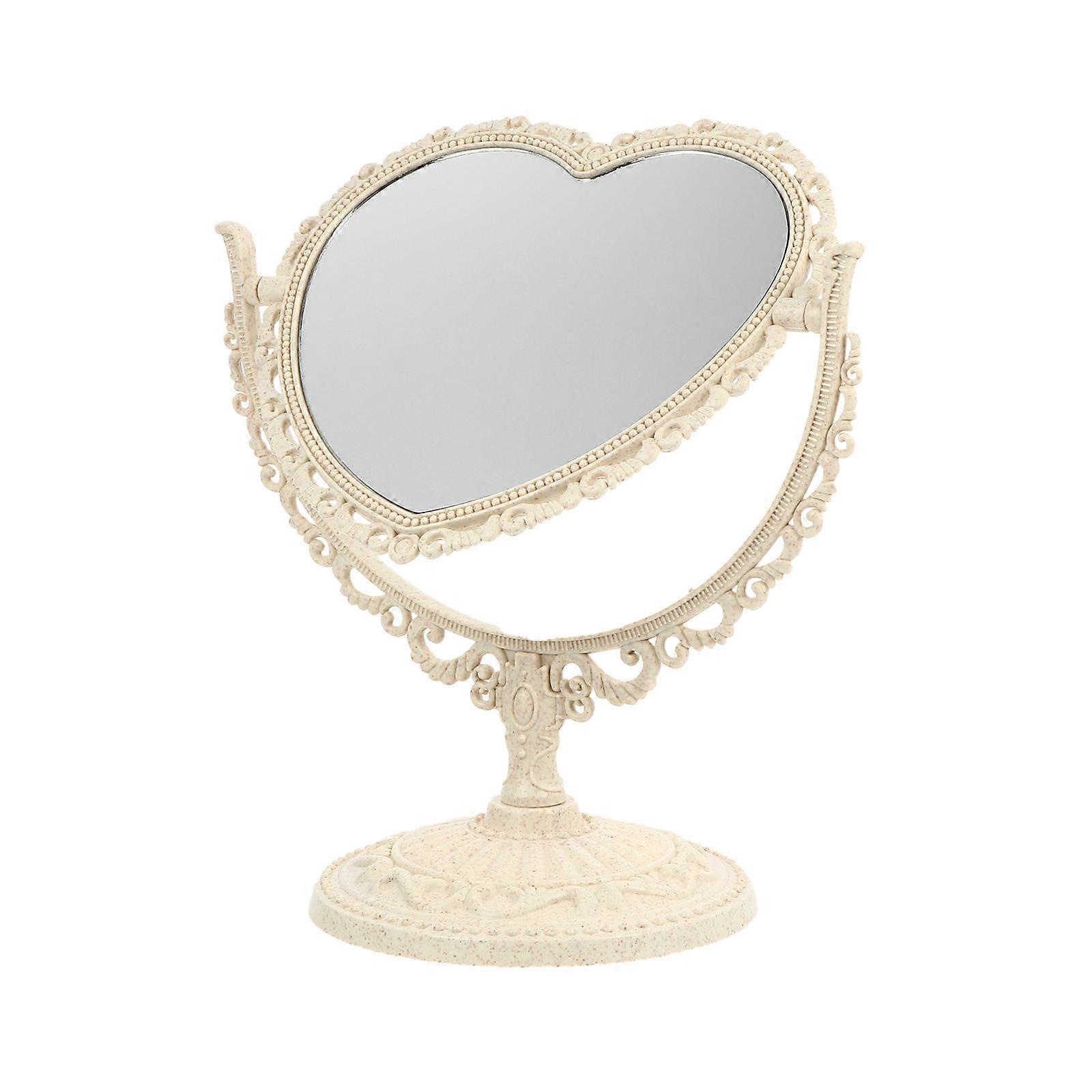 Here's a polished product description based on your input:
**Vintage Desktop Makeup Mirror – Durable Swivel Tabletop Vanity Mirror with Elegant