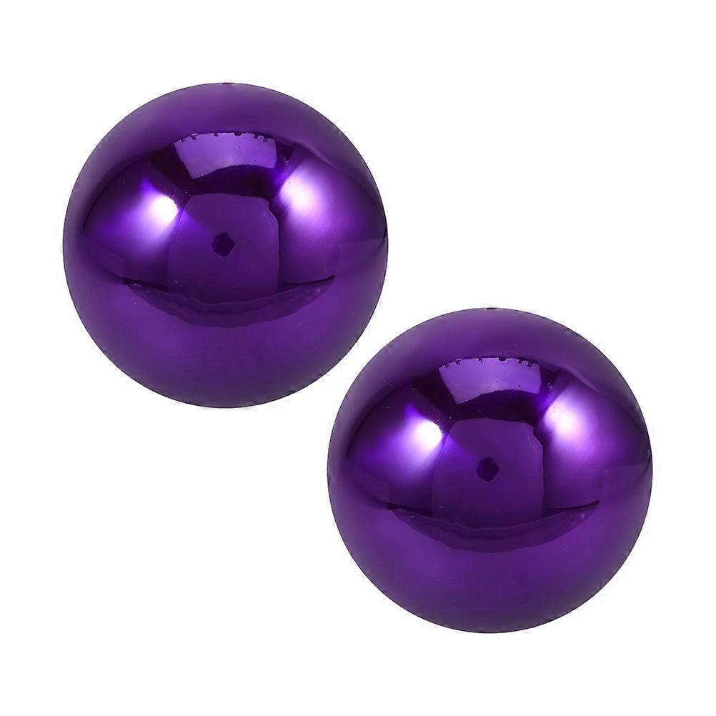 Gazing Globe Mirror Ball Purple 5.9X5.9X5.9in Stainless Steel Photography Prop 2Pcs