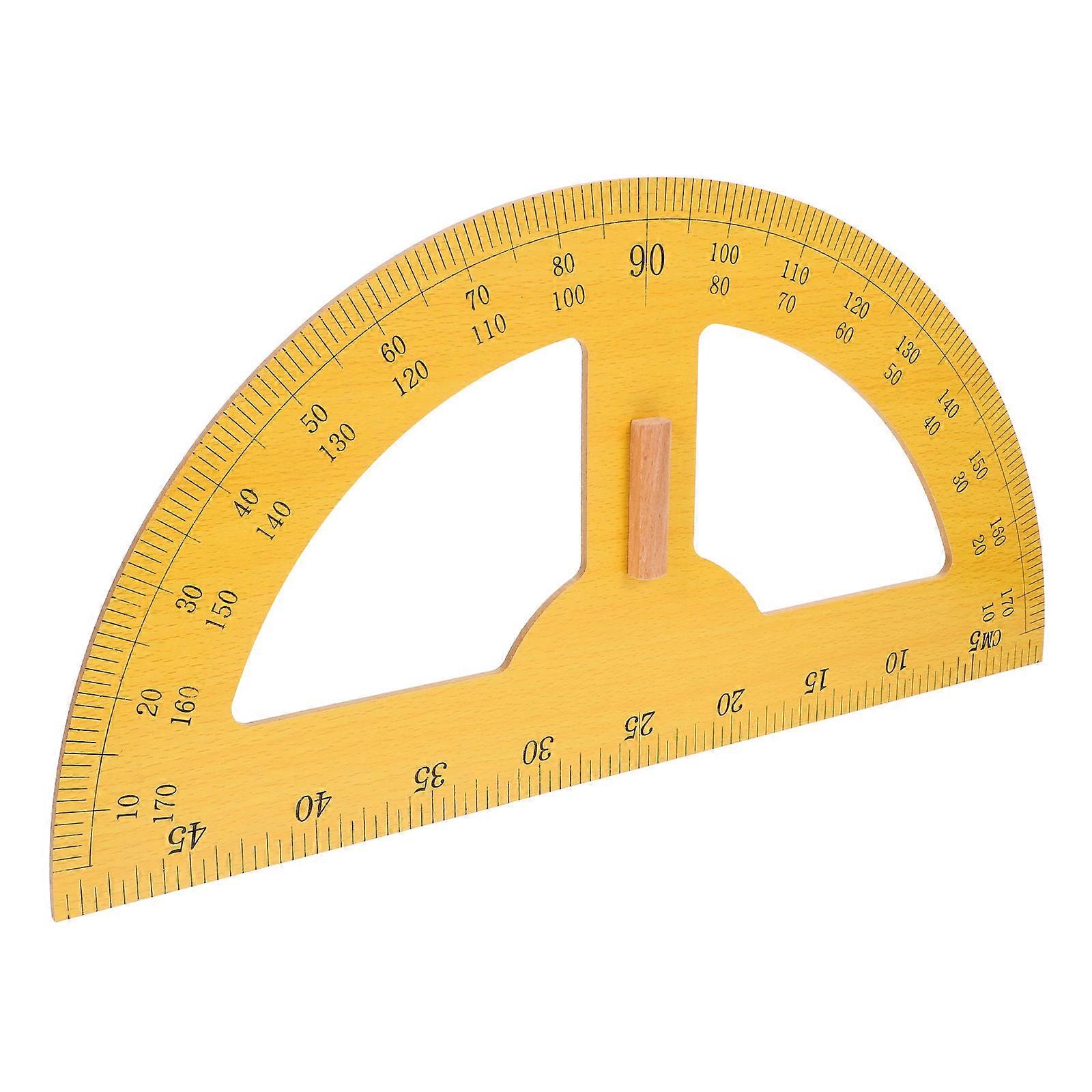 Giant Semi Circle Protractor for Teachers – Solid Wood Angle Measuring Tool for Math and Geometry Education