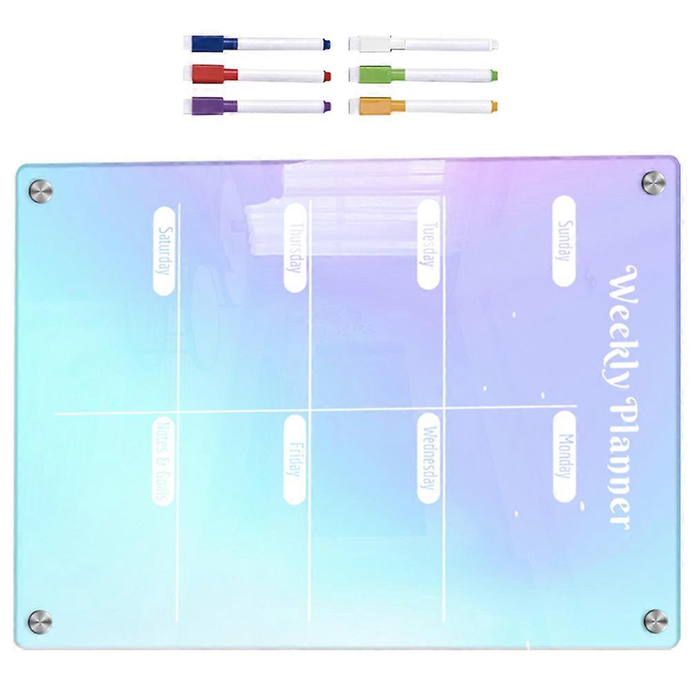 Weekly Whiteboard Planner Fridge Magnetic Board Home Use 16.51X11.67X0.59in Erasable 1Set