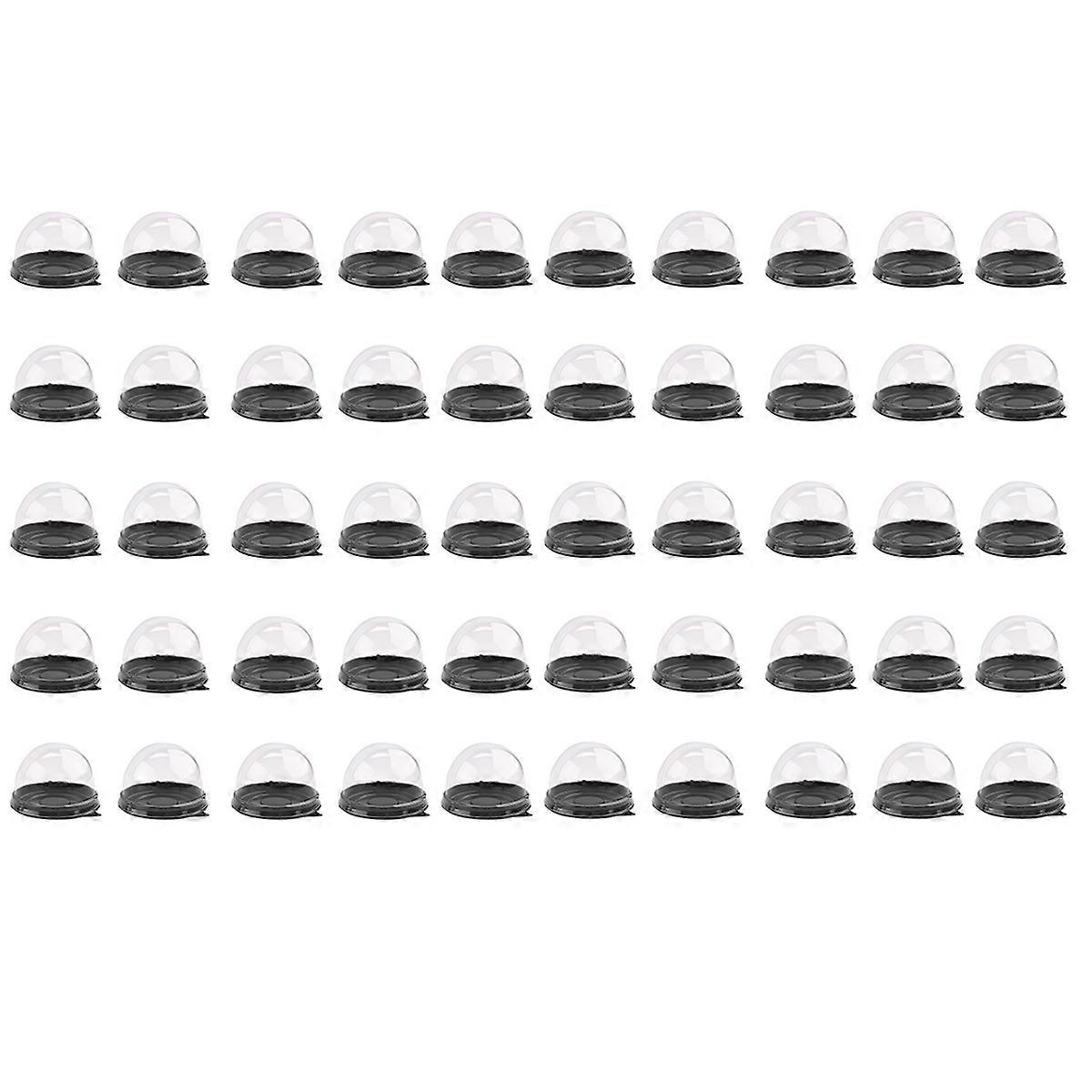 50 Pack Mini Clear Plastic Cake Box with Dome Lids for Muffin Pastry