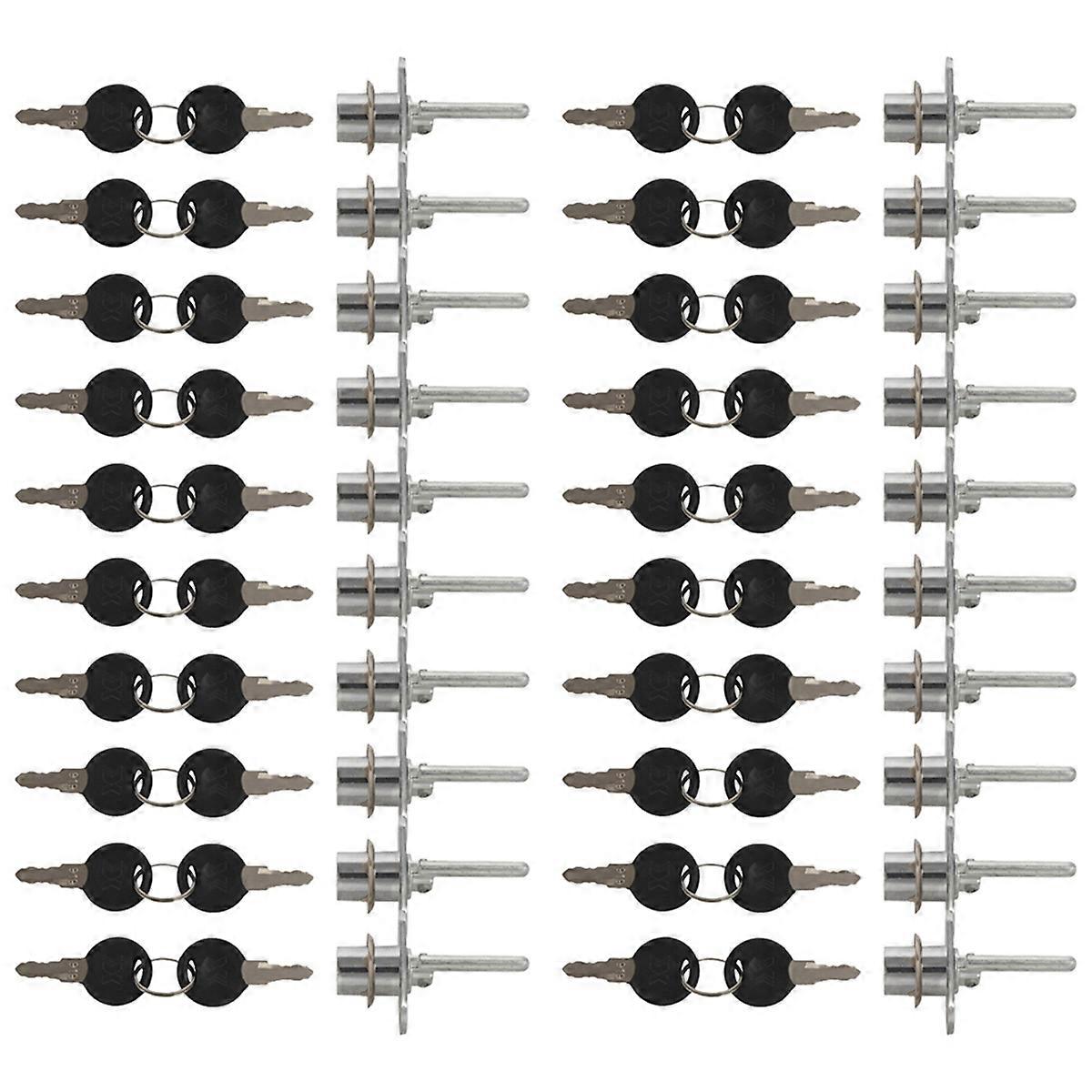 Zinc Alloy Drawer Cupboard Locker Cam Lock with Keys, Silver