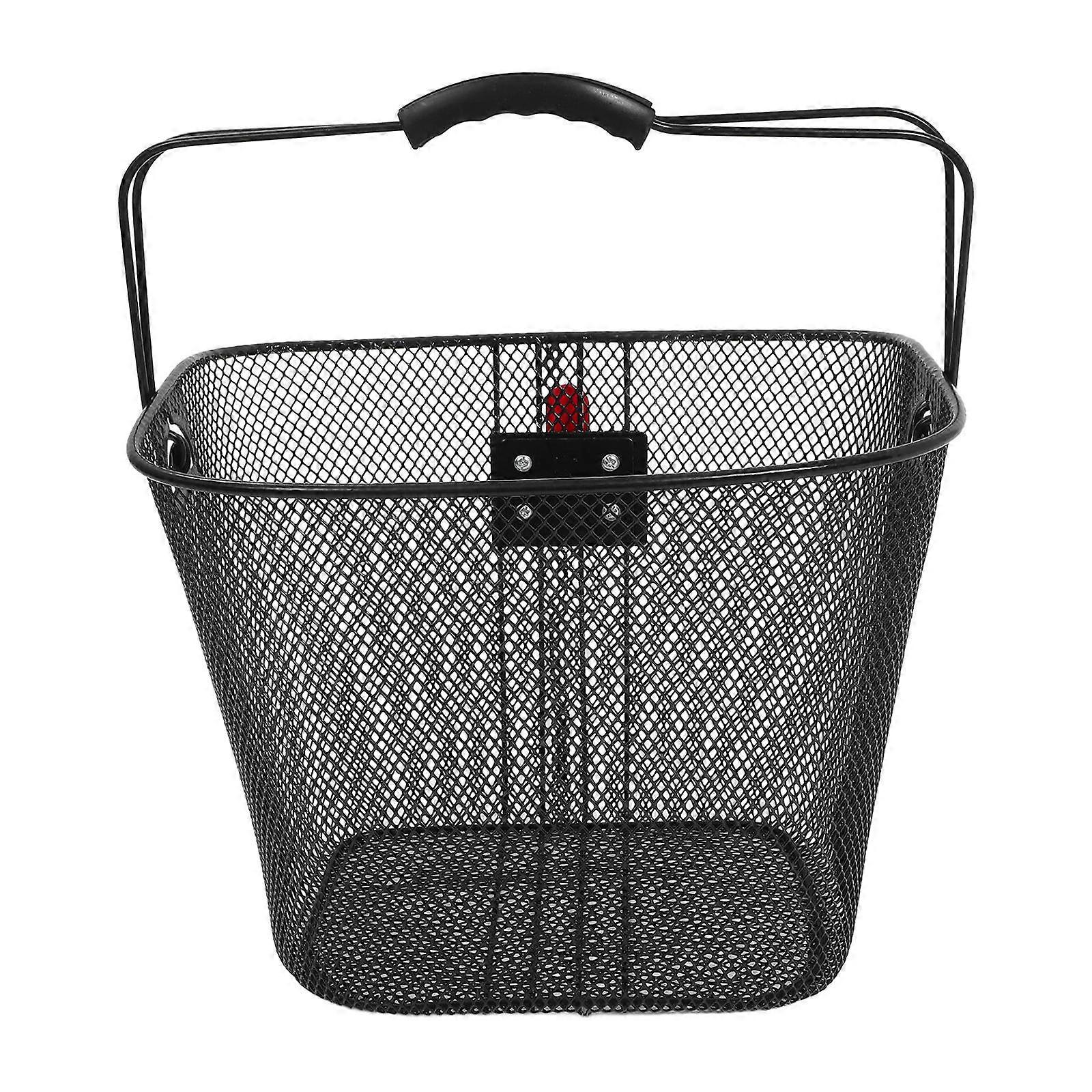 Bike Basket Multi-Purpose Detachable Bicycle Front Basket Rectangular Outdoor Use Cyclists 1Pack