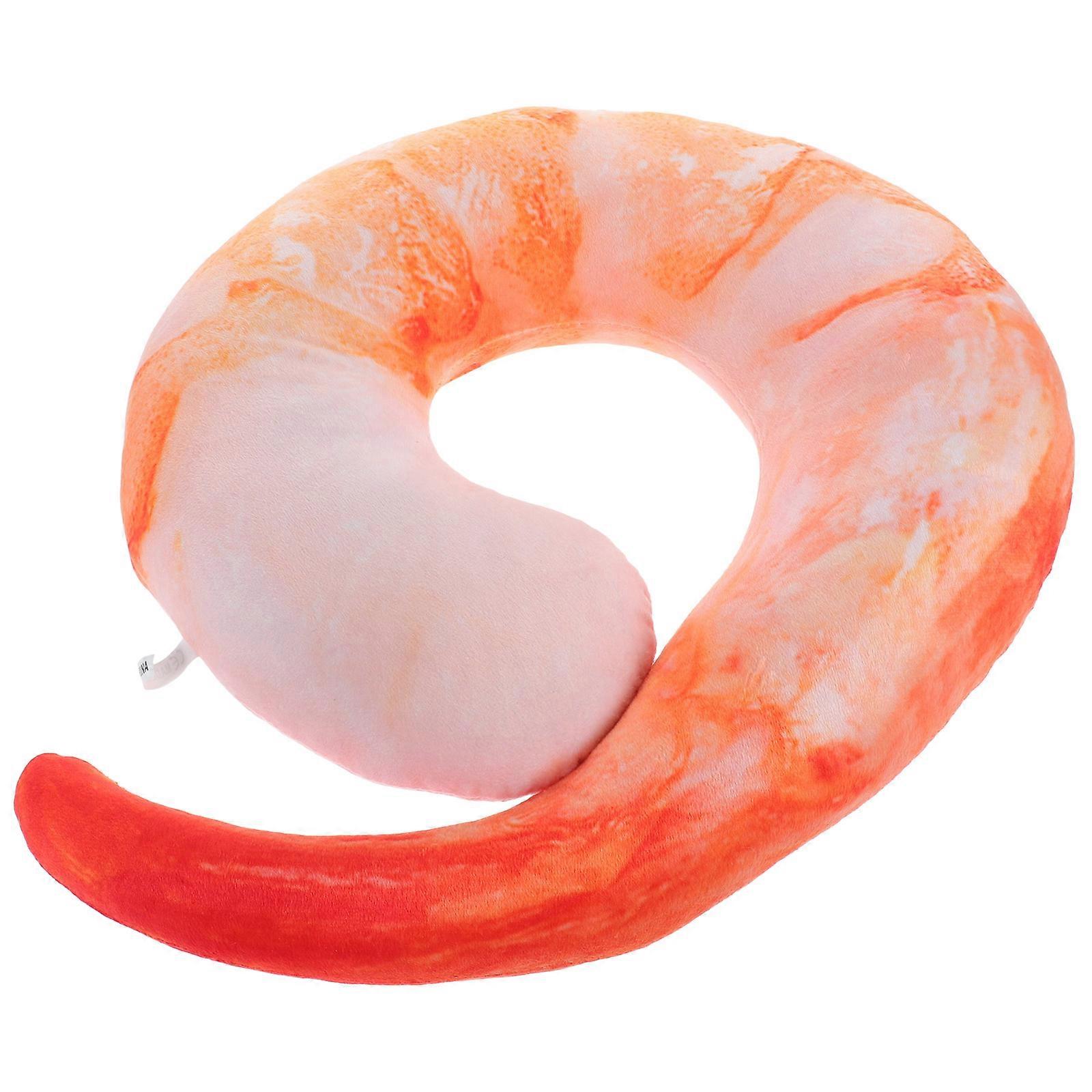 وسادة رقبة مدمجة على شكل روبيان برتقالي أفخم 1 مجموعة