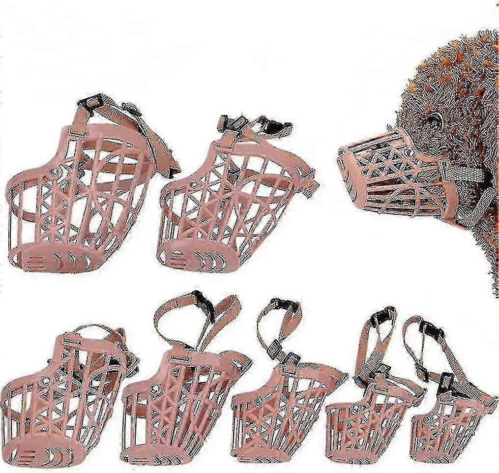 7 قطع / مجموعة النعومة البلاستيك كمامة ، سلة الأليفة القابلة للتعديل المضادة للعض ، تدريب غطاء الفم قفص شبكي ، تنفس مريح SZRH