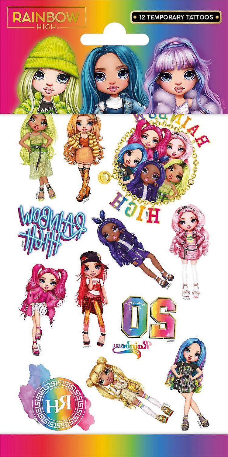 Rainbow high 12 pcs children's tattoos tattoo