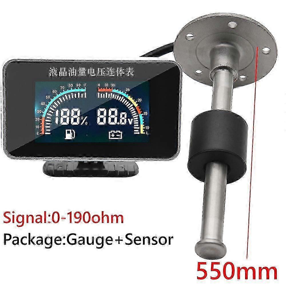 Digitale 2 in 1 brandstofniveaumeter voltmeter met brandstofniveausensor 150/175/200/250/500mm brandstofstroomsensor vloeistofsensor 12v / 24v