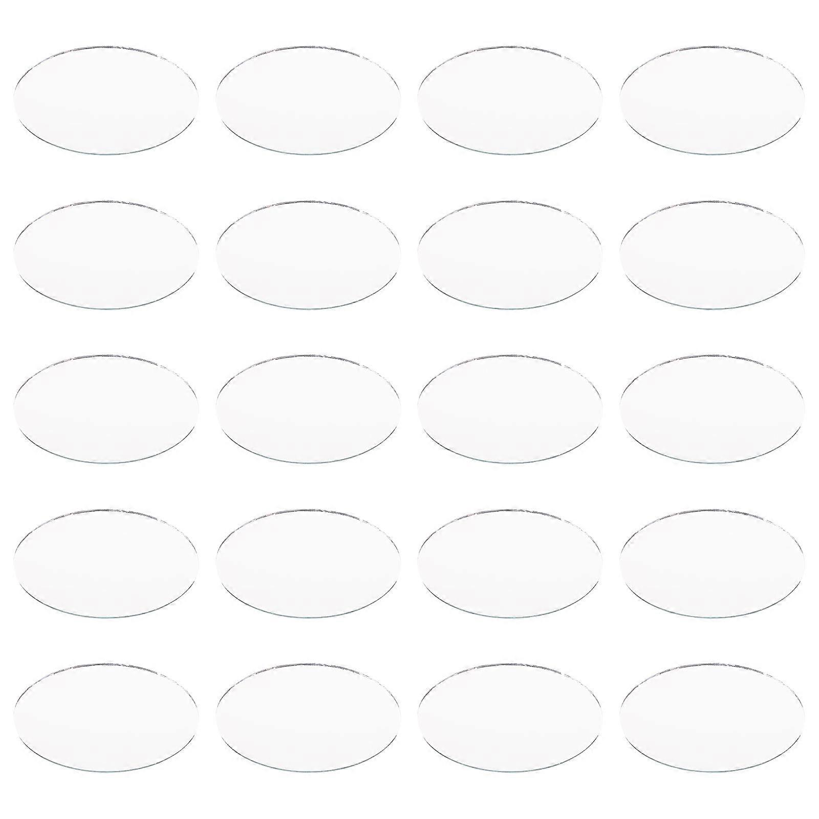 20 יחידות סגסוגת DIY מיני סגלגל מראה עדשת לא גמור מראות קוסמטיות קטנות למלאכות אמנות, איפור ופרויקטים יצירתיים עיצוב נייד ועמיד