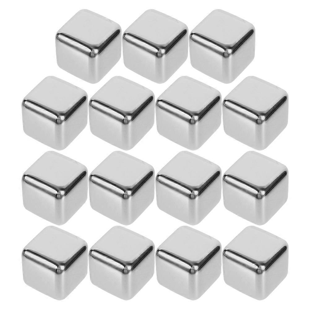 Metal Ice Cubes Stainless Steel Ice Cubes Beverage Cooling Tools Silver 2.70X2.70X2.70CM Non-Dilution 15Pcs