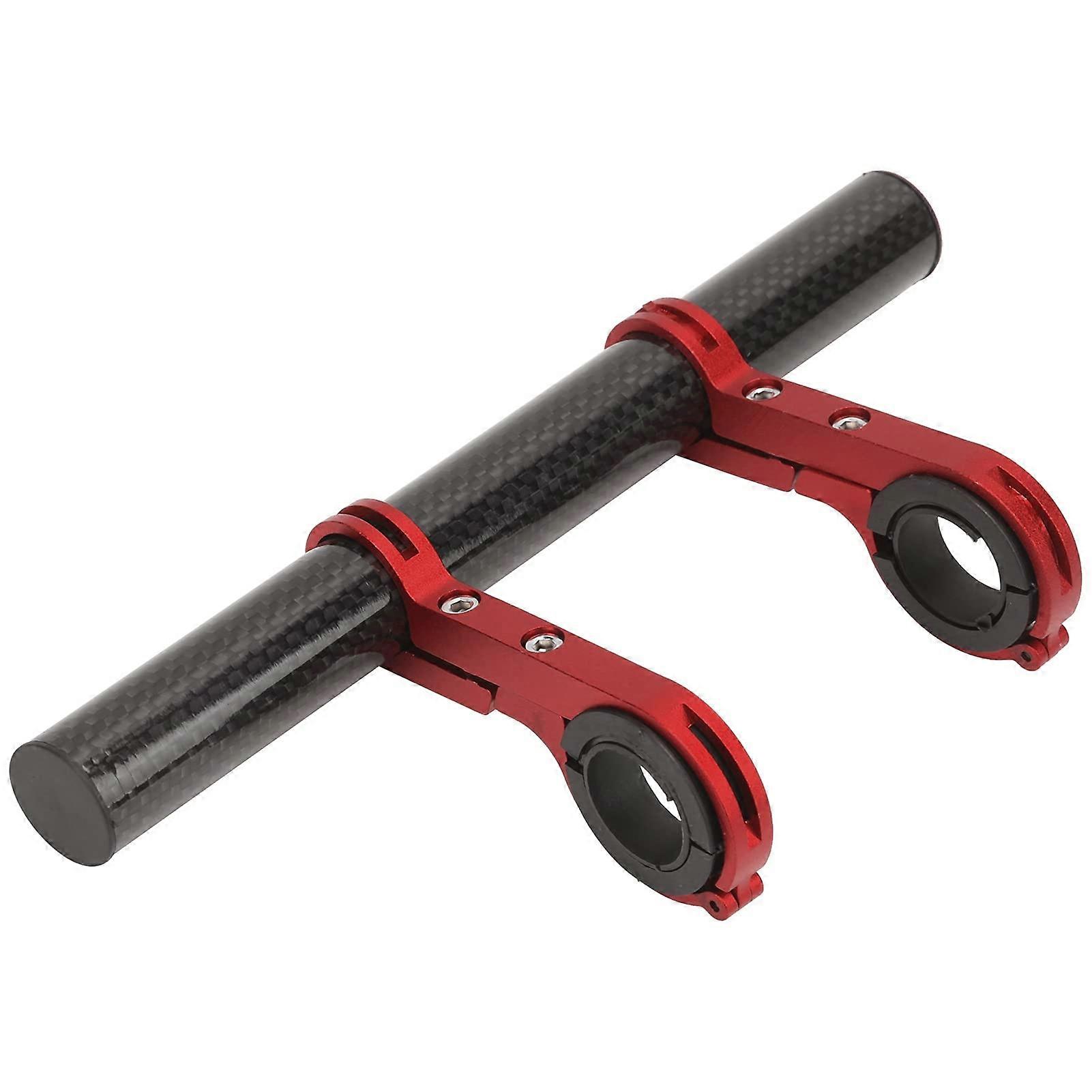 Bike Handlebar Extension Carbon Fiber Double Mount for Lights and GPS, Lightweight Red 2 Pack