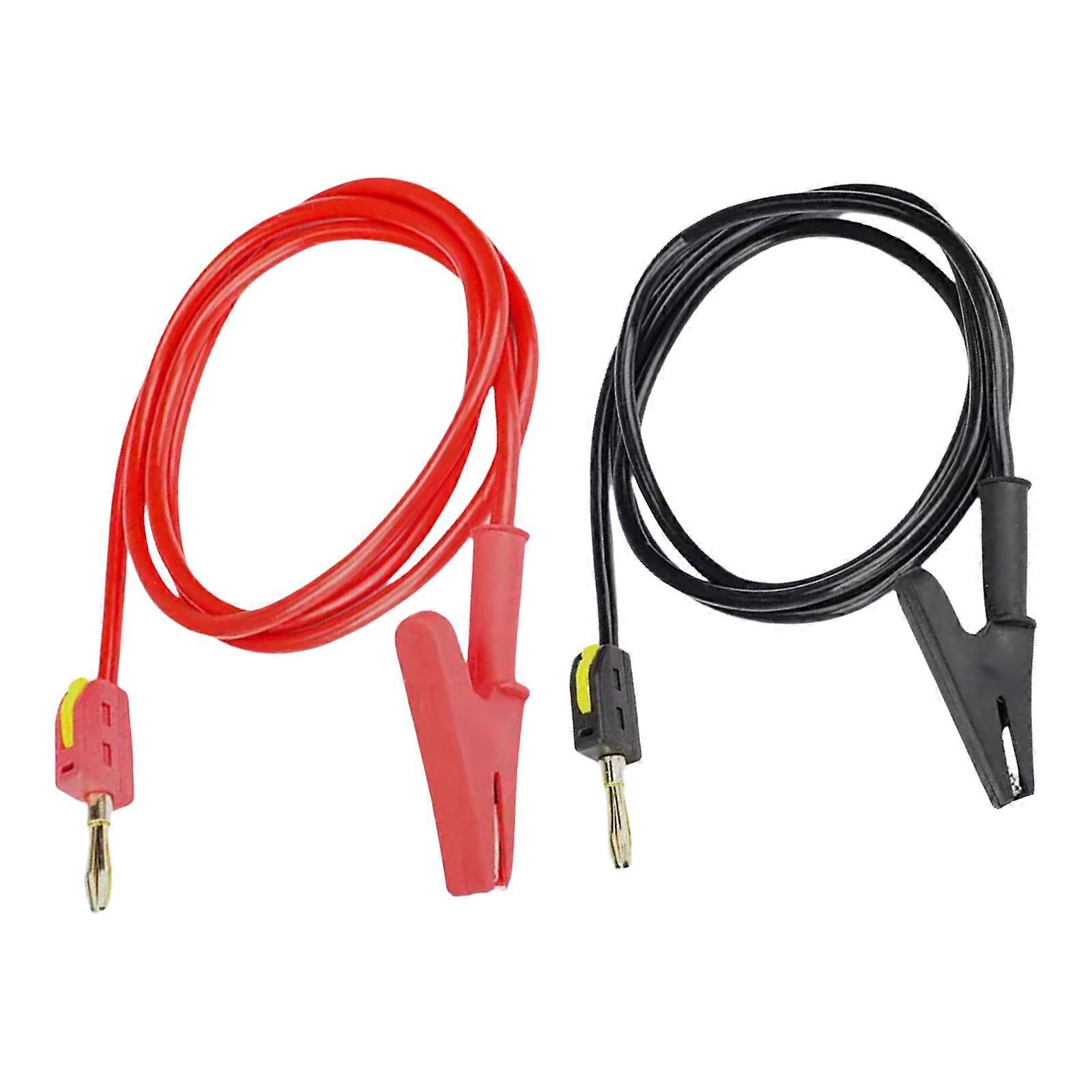 Insulated Copper Test Leads For Multimeters With Alligator Clip Banana Plugs Probes 1Meter Automotive Electrical Testing