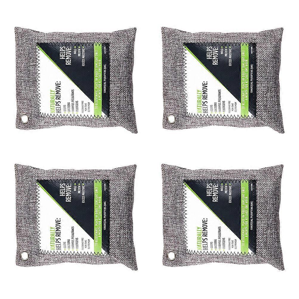 Bamboo Charcoal Bags For Home Pet Areas Cooking Odor Absorber 4PCS Pollutant Removal Rectangular Shape