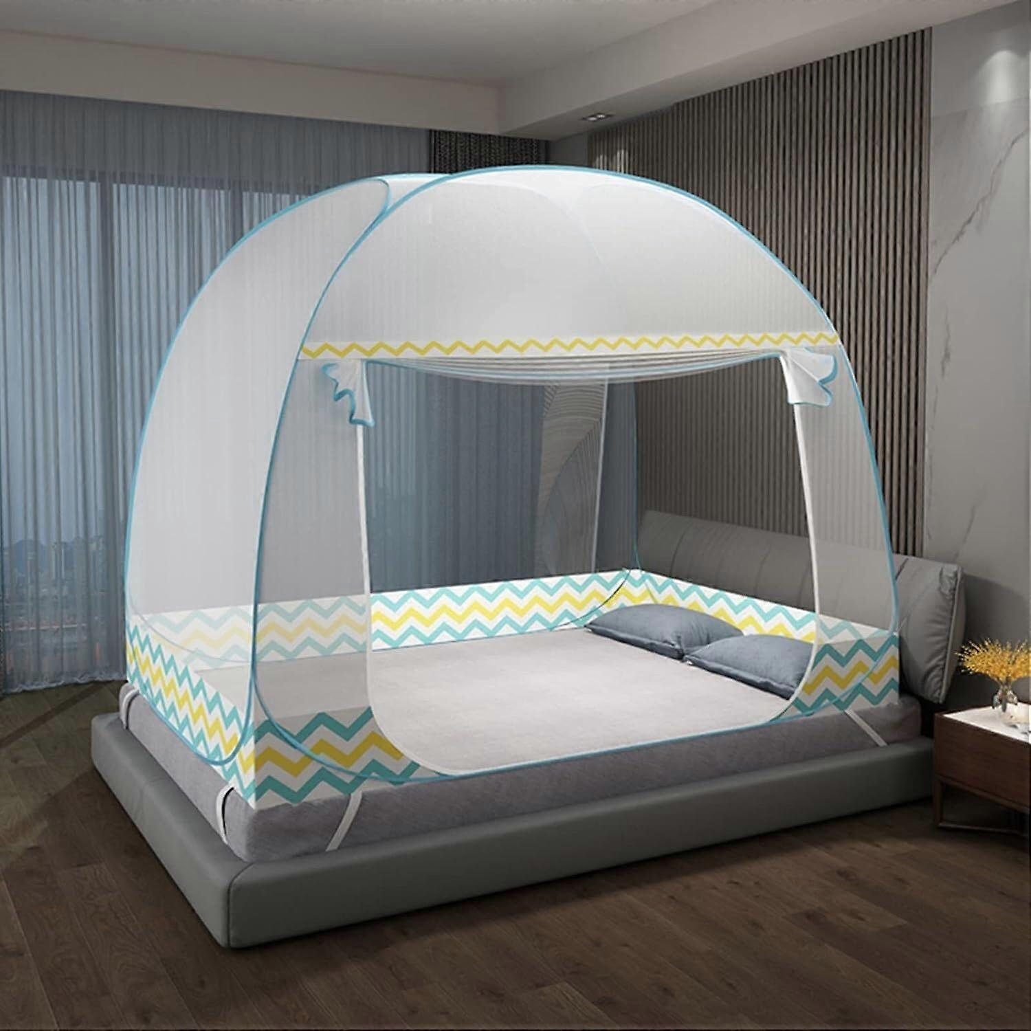 Mosquito Net Tent, Foldable Bed Canopy with Double Door, Portable Camping Insect Net (Size: 1.8 x 2.0 m)