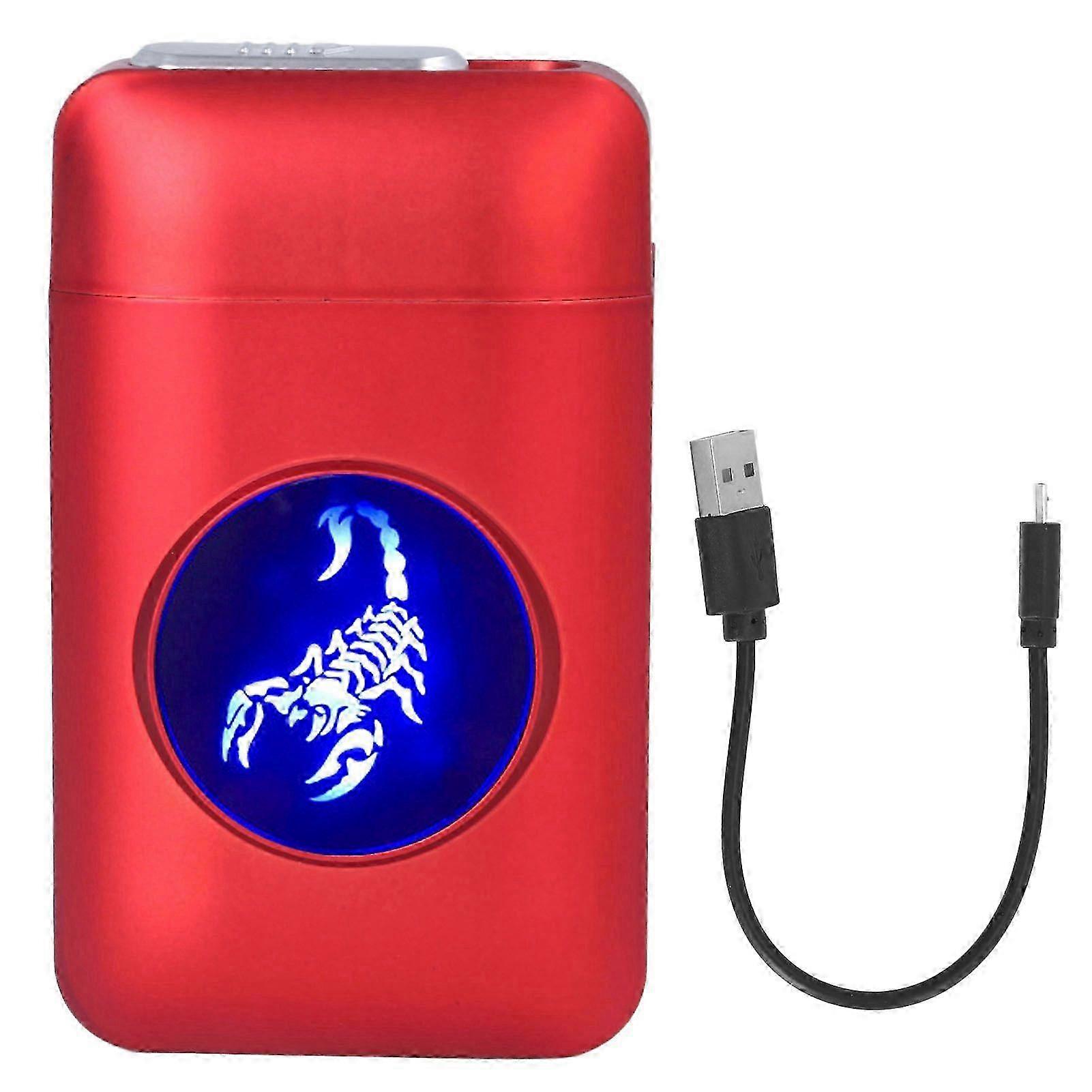 USB Rechargeable Cigarette Case Box with Windproof Lighter for 19pcs 84mm to 100mm Cigarettes