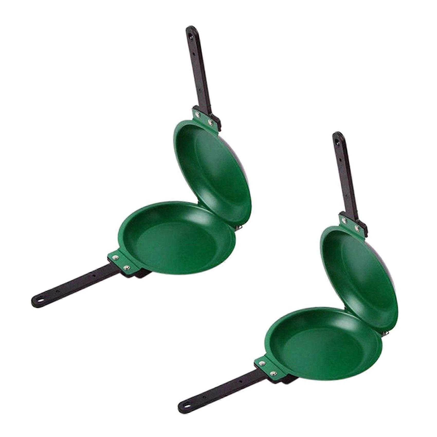 2X DIY Non-Stick Pan, Double-Sided Frying Pan Frying Pan Breakfast Pan, Gas and Induction Cooker Un