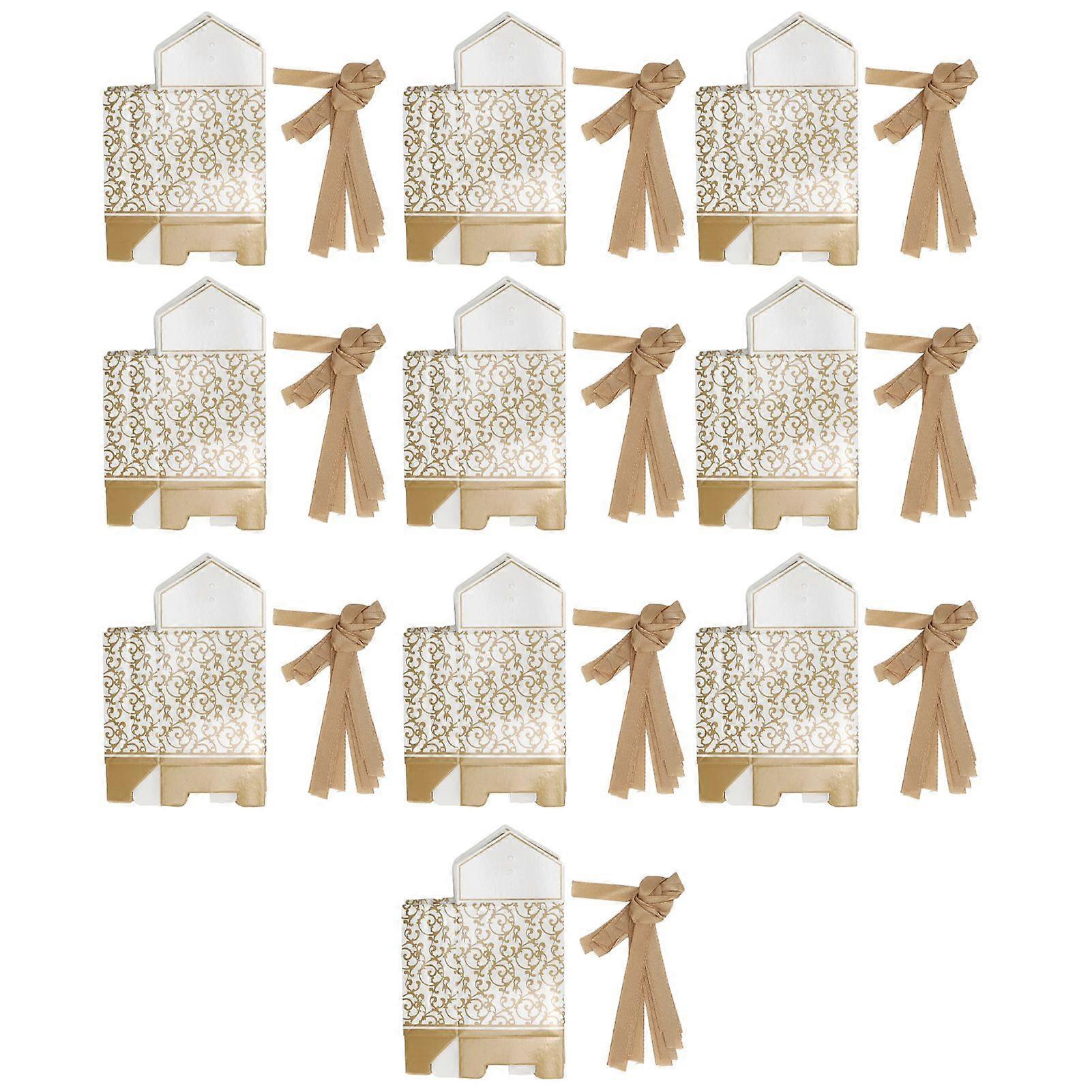 2025 Latest Model 40 Sets Gift Bag Exquisite Unique Golden Pattern Bow Small