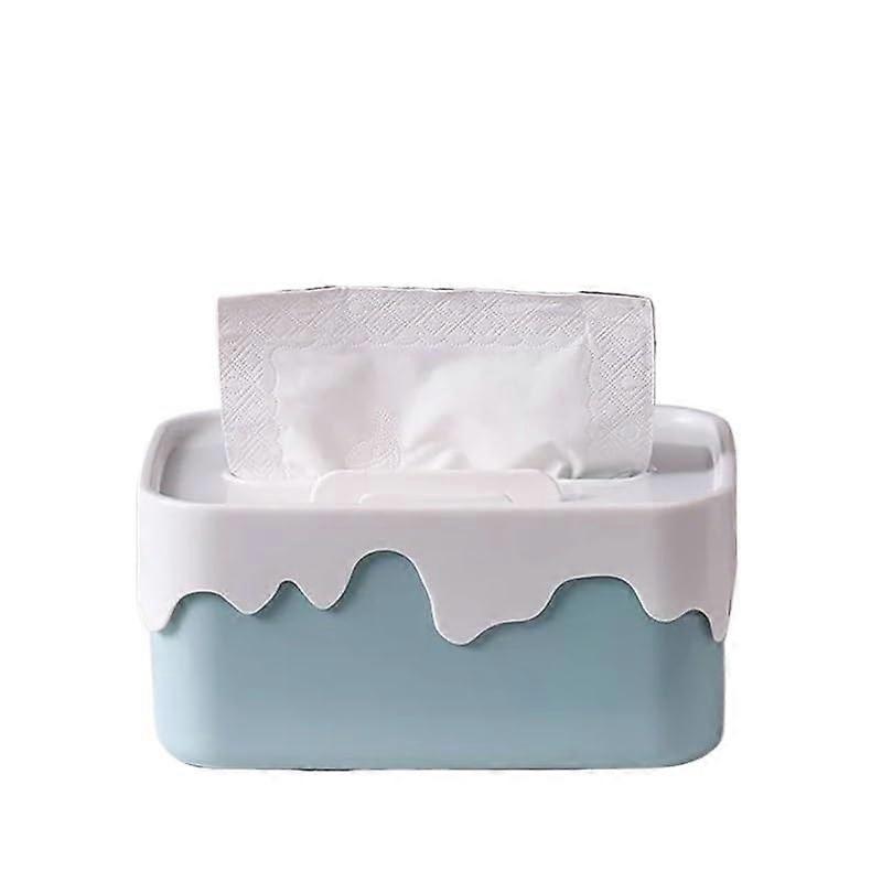 Plastic tissue box dispenser, modern, stylish design, easytouse, 3pcs blue.