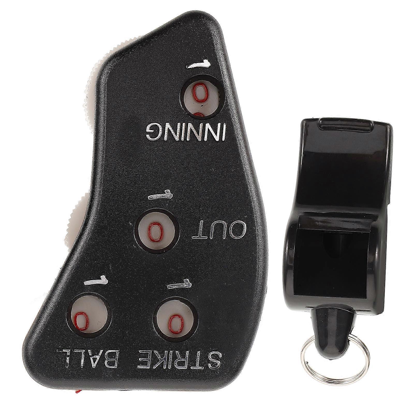 Baseball Counter Device Score Counting Whistling Black Plastic 1Set