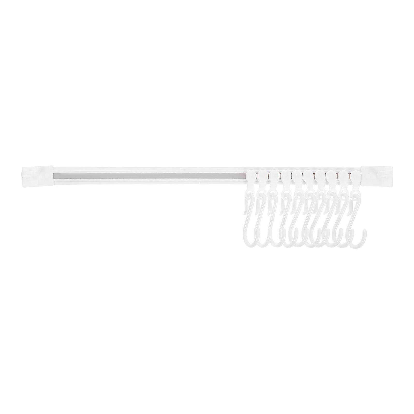 Rail Rack With Hooks Sliding Rail Hooks Kitchen Tools Organizer White 30.00X1.50X0.80CM Strong Load-Bearing Capacity 4 Sets