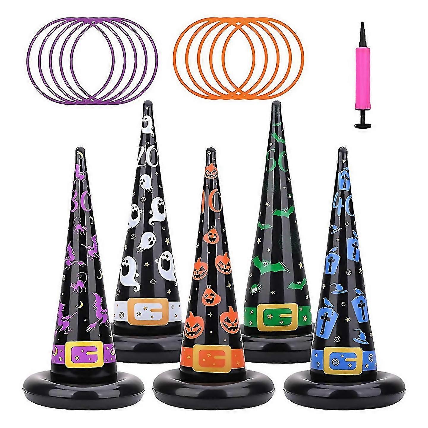 For Halloween Games, Inflatable Witch Hat Ring Toss Game