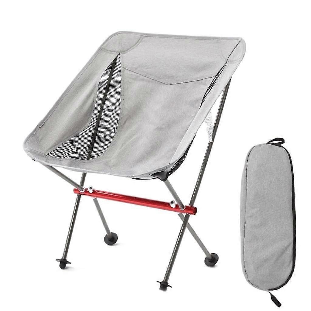 Camping Chair Outdoor Portable Folding Chair, Washable Fishing, Picnic, Grill Chair, 35x52x68cm, A-Gray