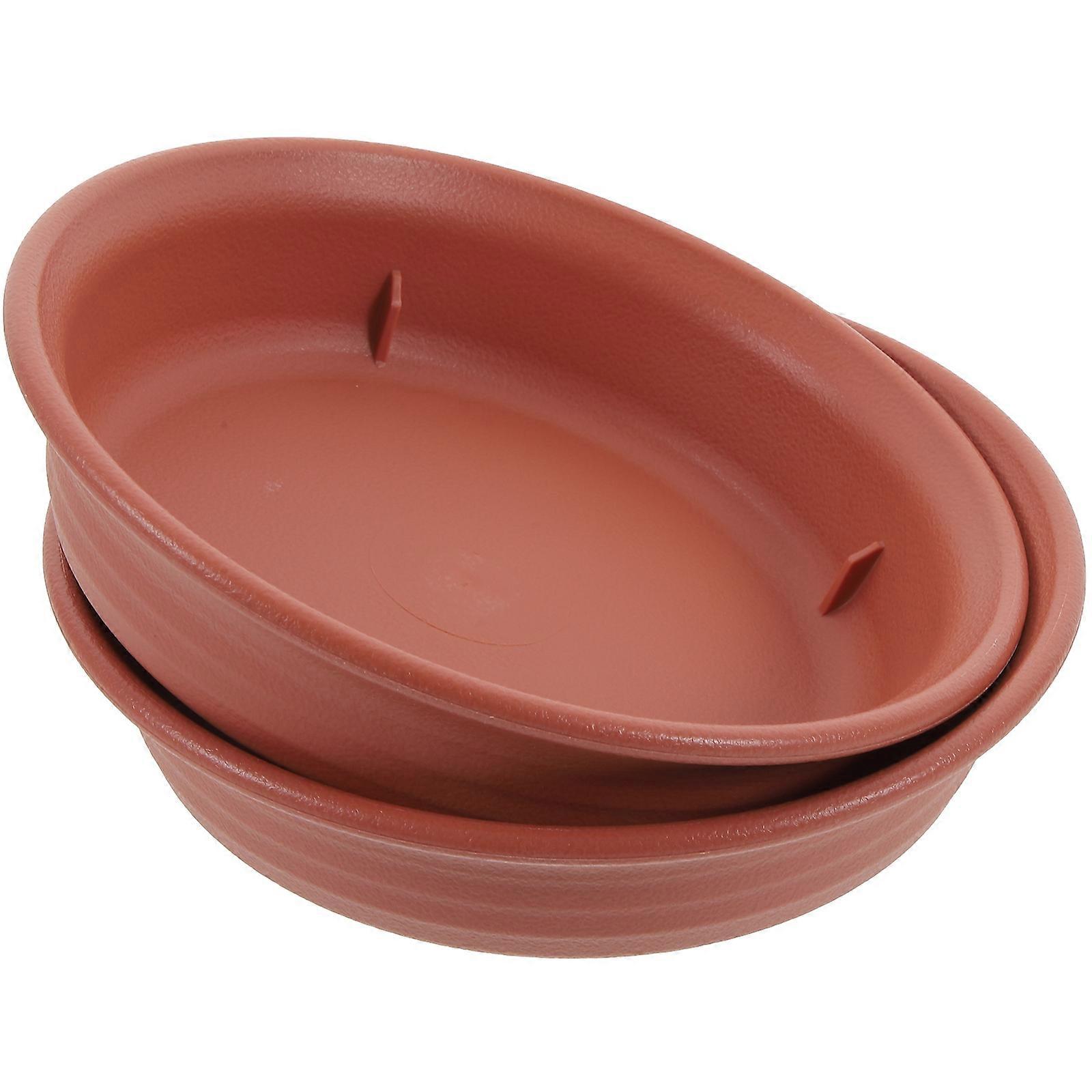 Indoor Planting Tray Round Shape Collect Excess Drainage Simple Design Homeowners 2Pcs