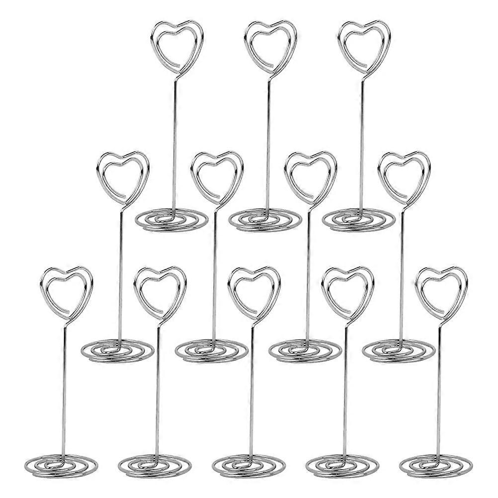 Desktop Picture Holders Heart Shape Menu Clips Metal For Wedding Reception Home Use 12Pcs