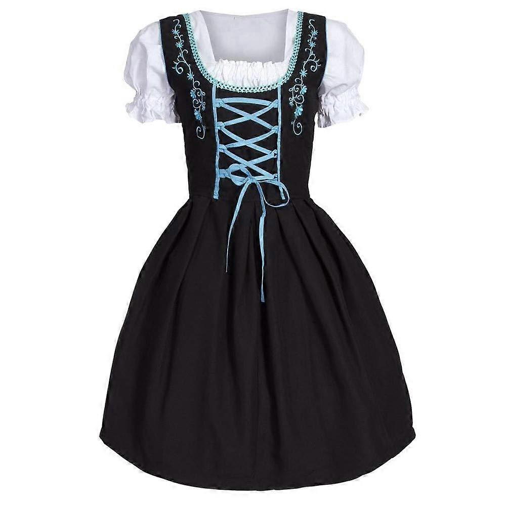 knee length dresses for ladies Midi Dirndl 2pcs  Elegant Sage Design with Polka Dot Apron  CA Dirndl Haus
