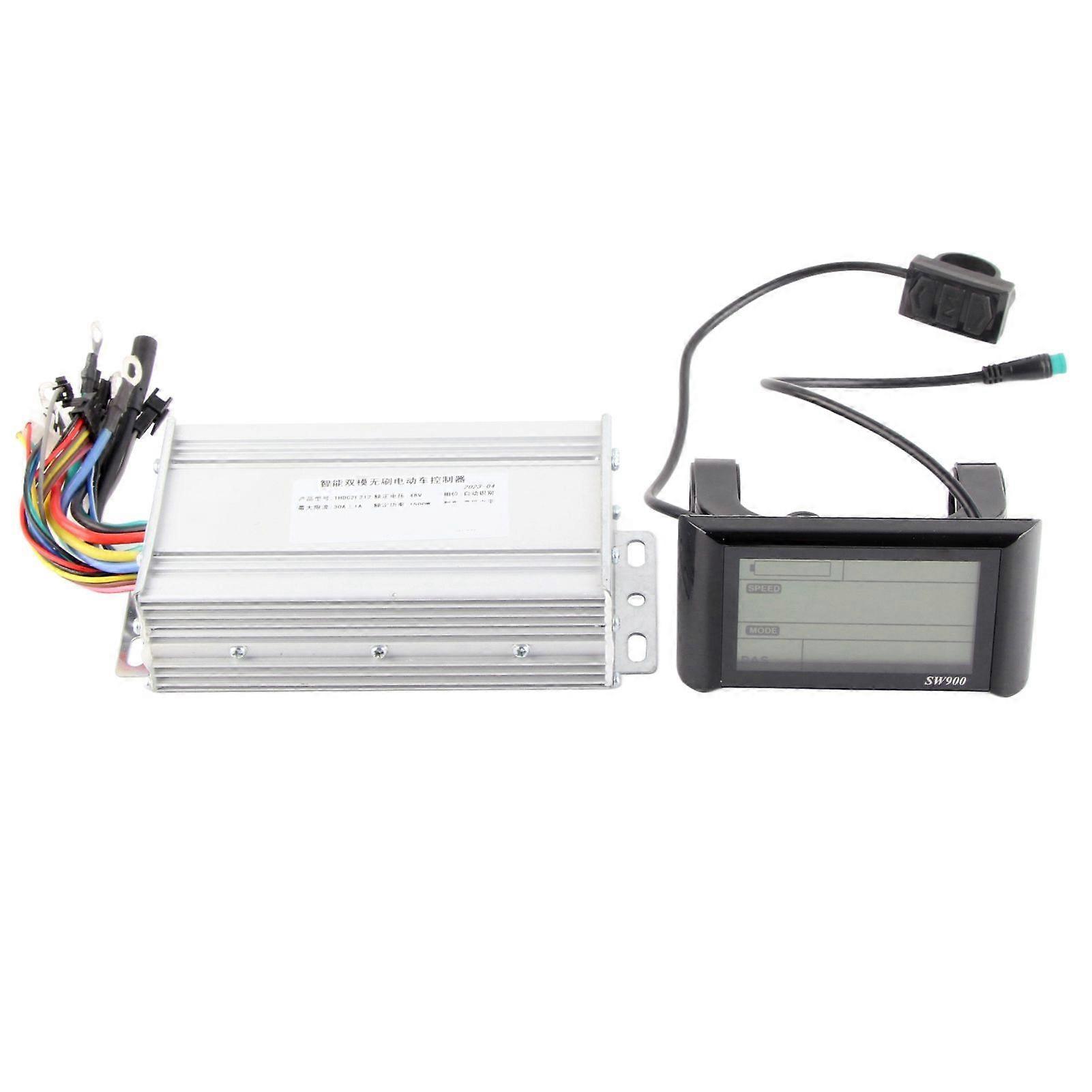 48V 1500W Electric Bike Brushless Controller with SW900 LCD Meter Electric Bike Controller Set for ModificationYMQX)