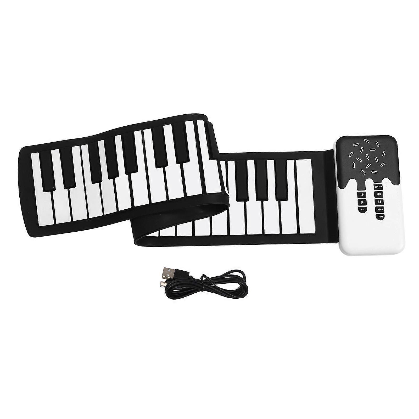 49 Keys Hand Roll Piano with Speaker Folding Flexible Electronic Keyboard Portable for Travel and Daily Entertainment