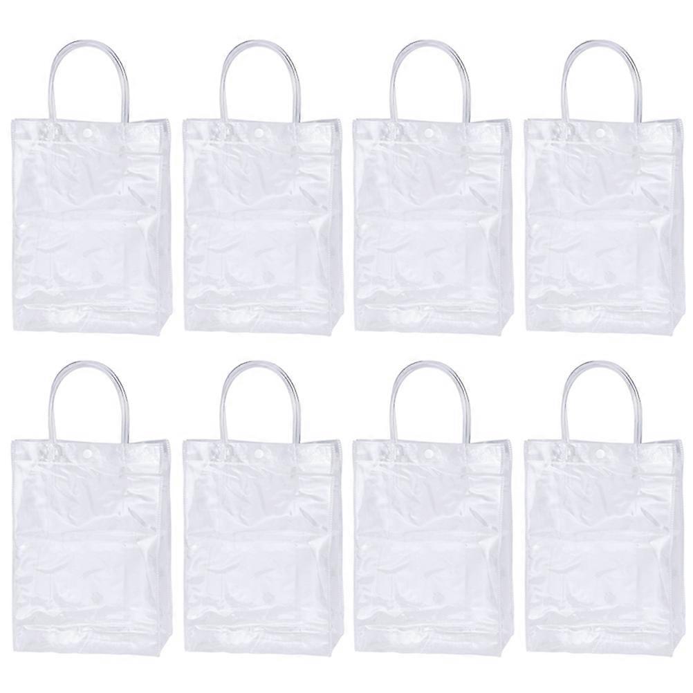 Transparent PVC Tote Bag for Storage Use with Square Bottom and Easy Cleaning 8 Pieces