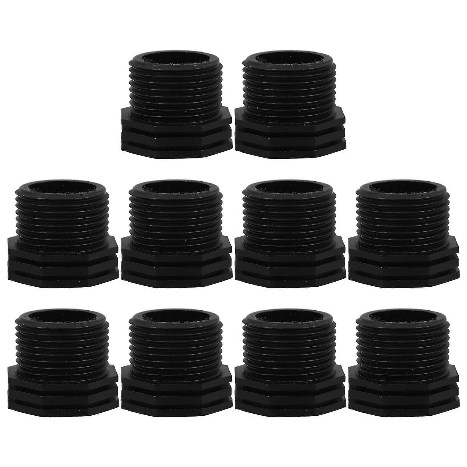 Tapping Thread Inserts Thru Bulk Fitting Connector Out Thread 1 Inch To Inner Thread 1 2 Inch For Plumbing Projects Pipes Black 10Pcs