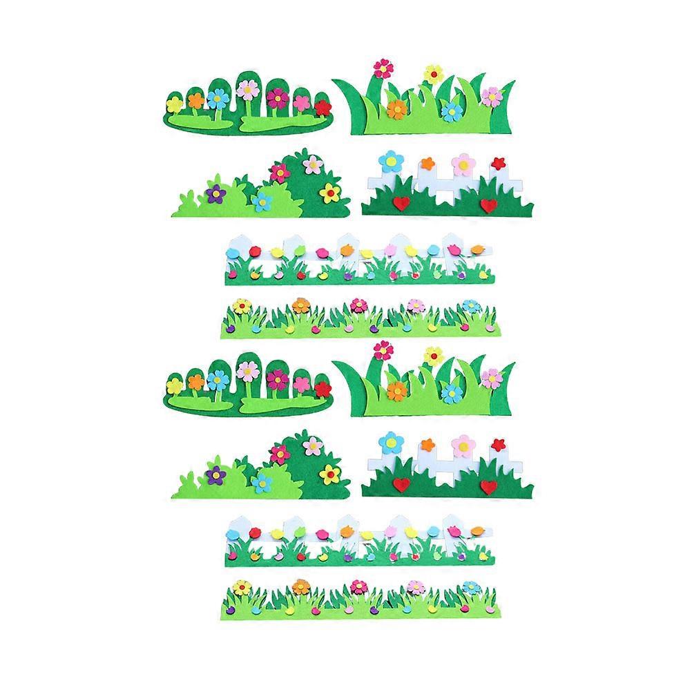 Wall Stickers Flowers Easy Install Remove Felt Material Kindergarten Decoration 1Set