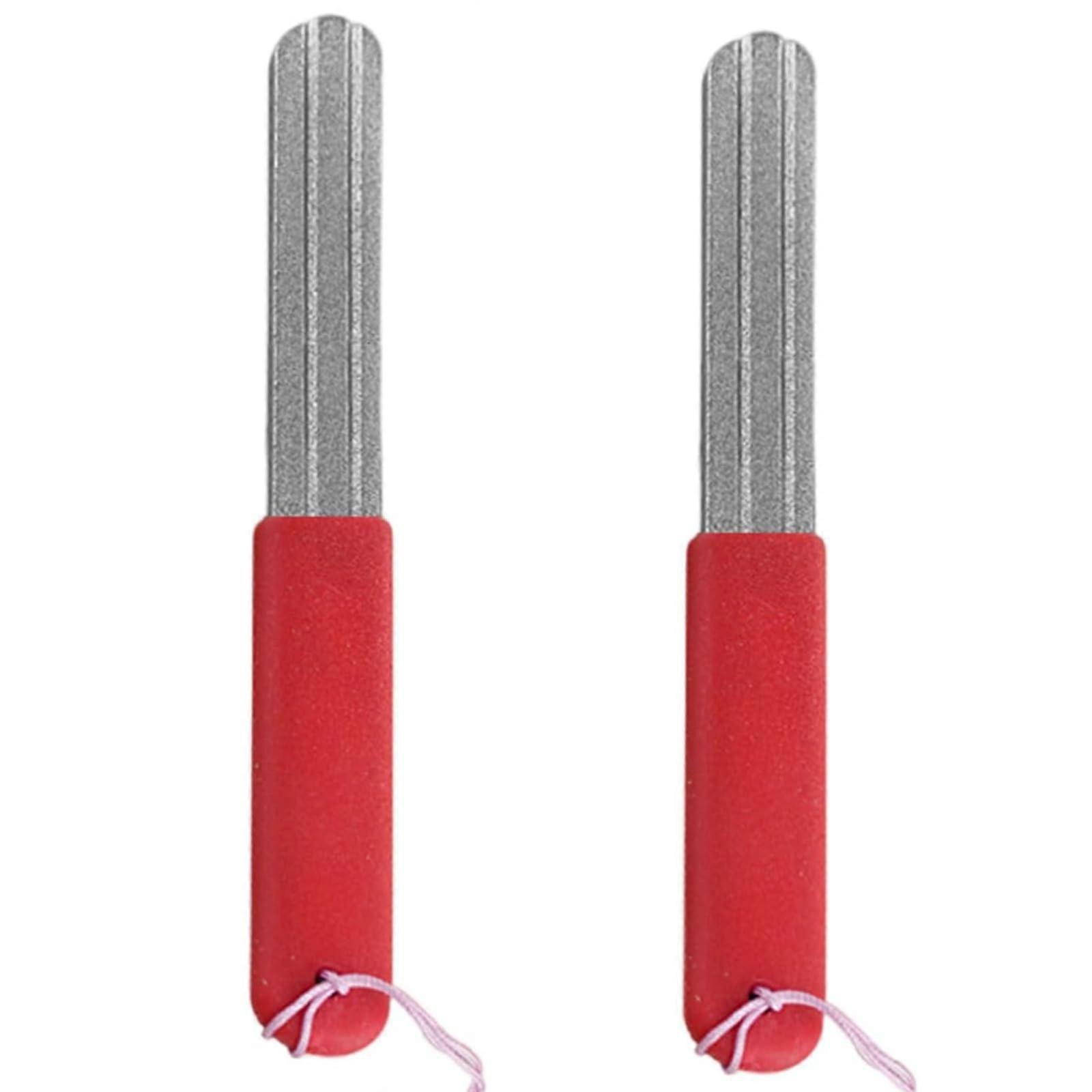 Fish Hook Sharpener File Set - 2 Pieces Diamond Hook Files with Double Sided Fine and Medium Grit for Sport Fishing Hooks