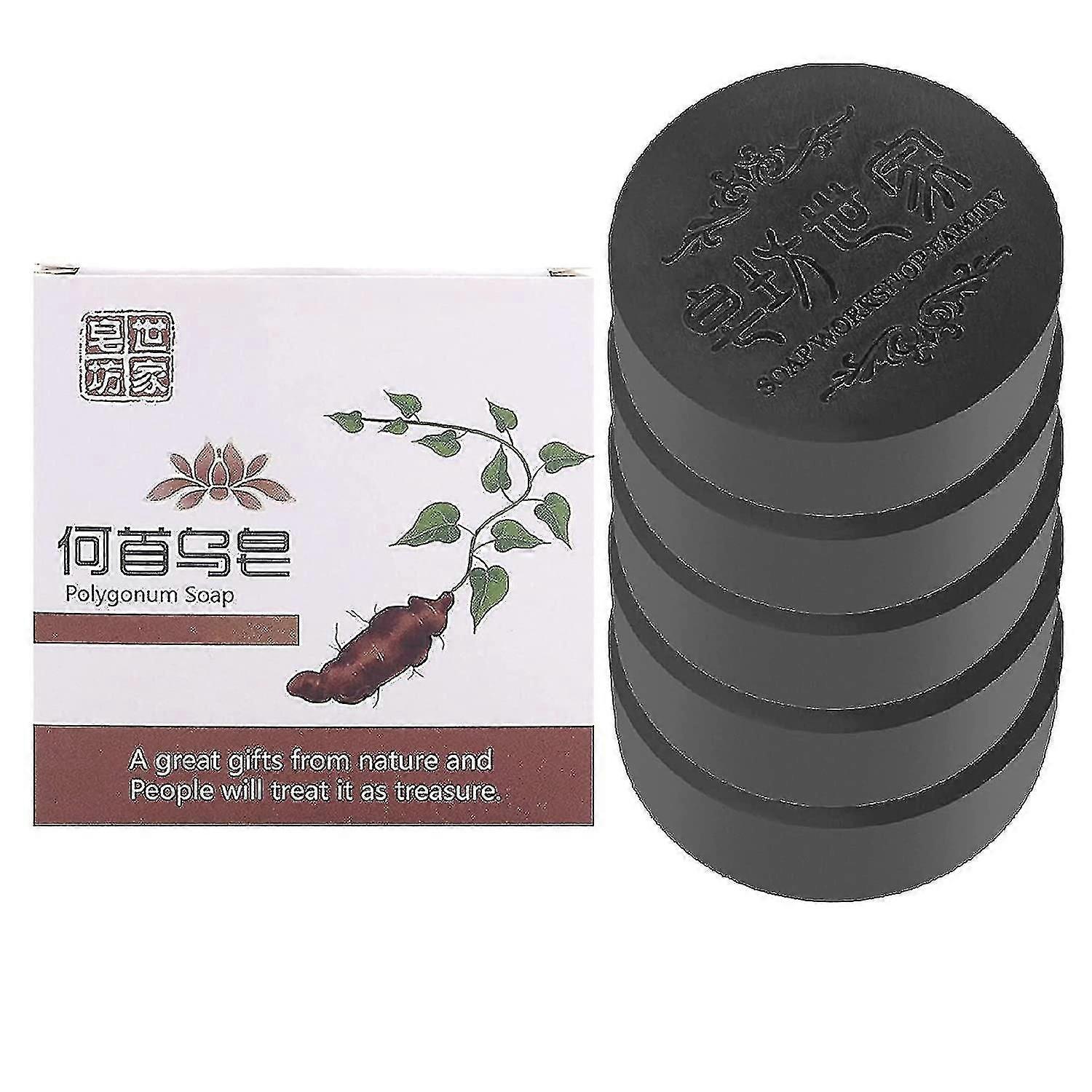 Polygonum Soap Crescita dei capelli, capelli neri e folti Fallopia Multiflora Shampoo Bar Polygonum Shampoo Sapone, Polygonum Extract Shampoo Deterge in profondità la H