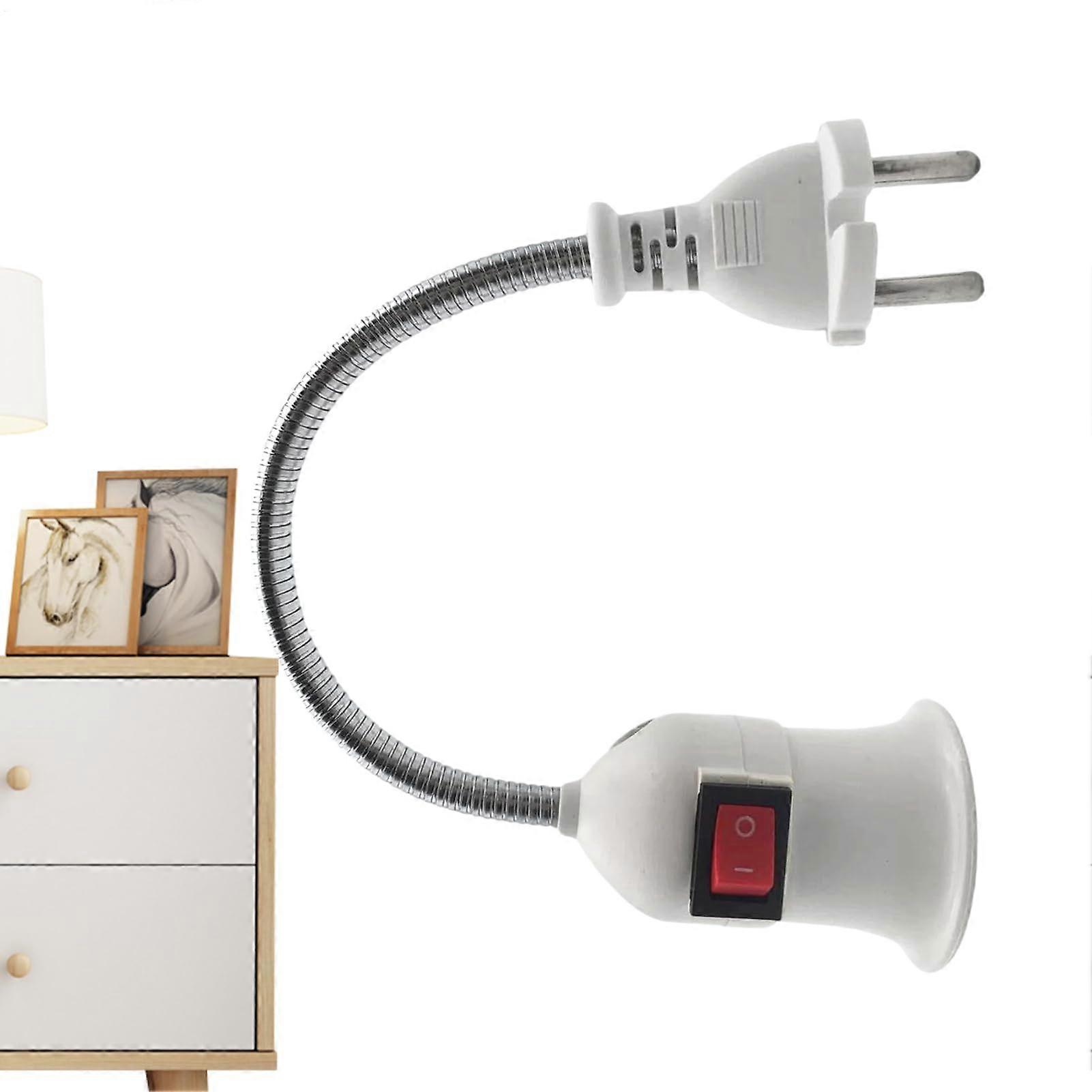 E27 LED Lamp Socket Adapter, Heat-Resistant Bulb Holder for Bedside, Nightstand, Desktop, Straight Head Design