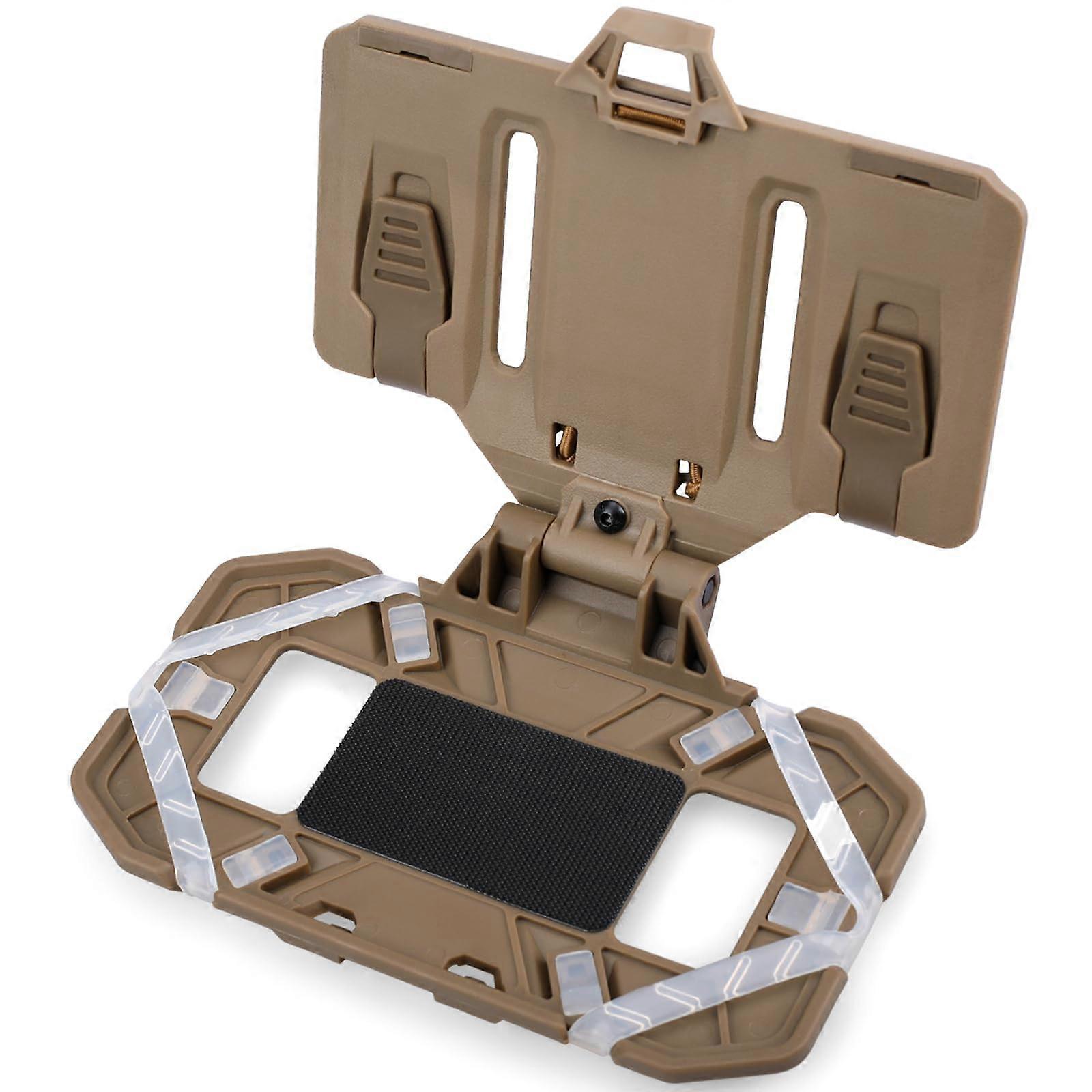 Tactical Plate Carrier Phone Holder Molle Vest Accessories for 4.7"-6.7" Screens, Khaki, Additional Pocket Compatibility