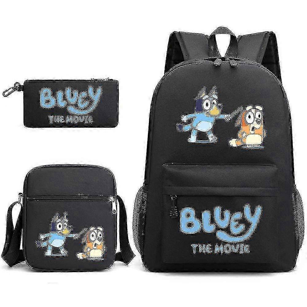 Bluey Üç Parçalı Okul Çantası Sırt Çantası Yüksek Kalite 0619