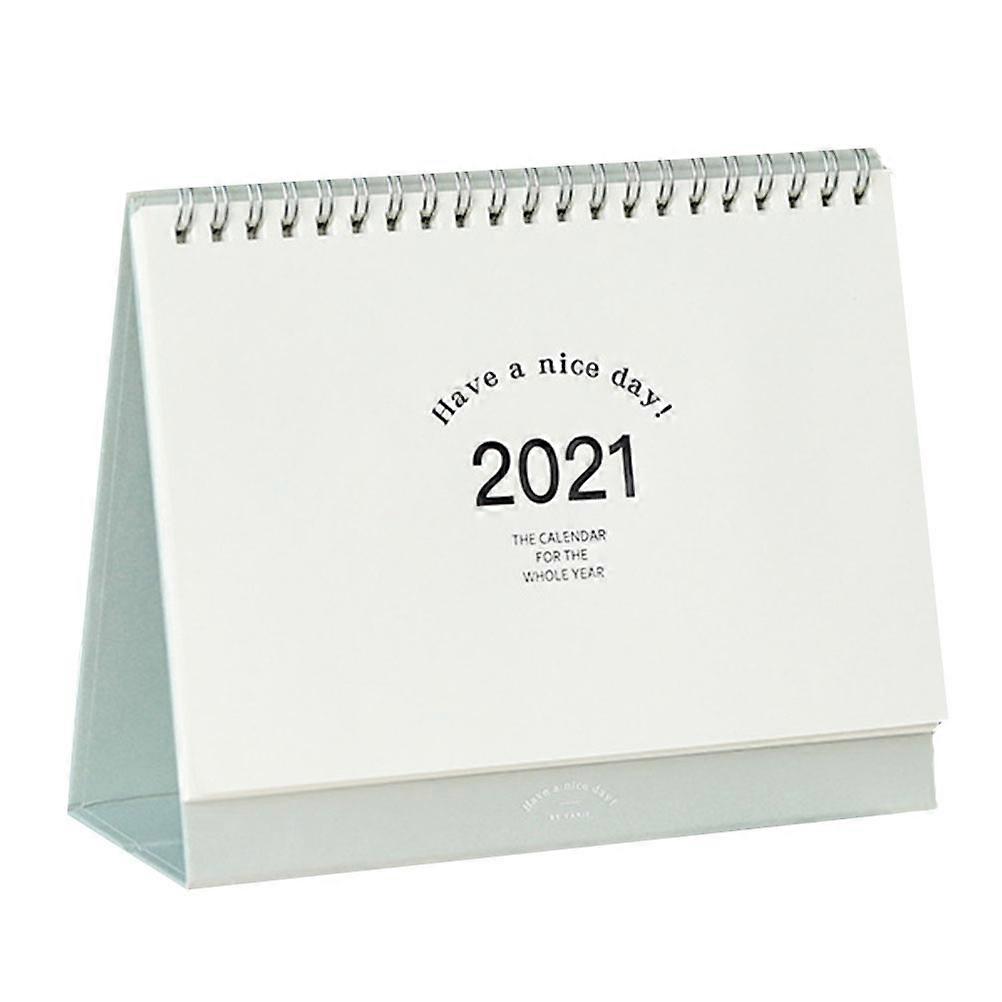 2021 Desk Calendar SelfStanding White Paper Coil Calendar for Home Lightweight 8.5x6 Inches