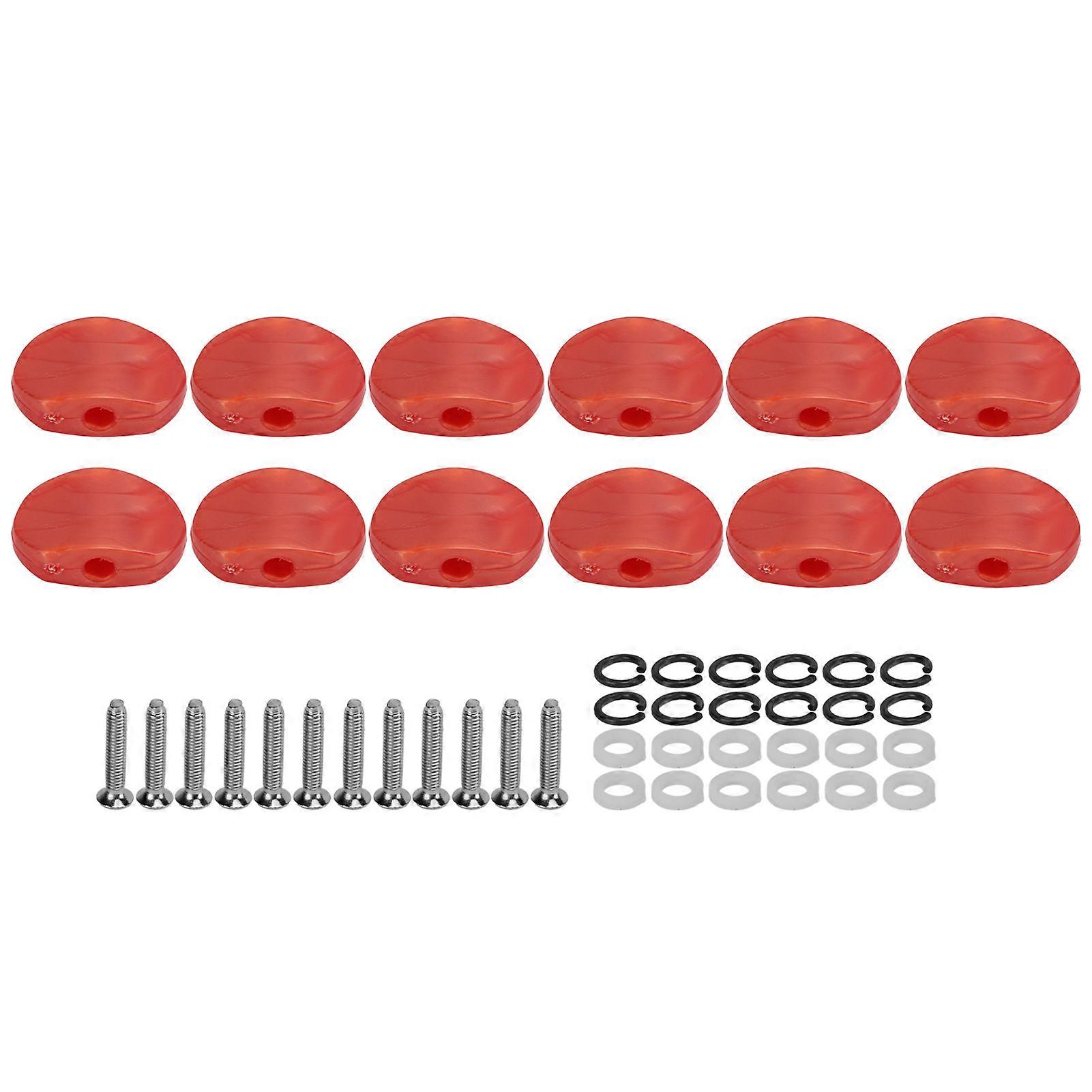 12Set Tuner Machine Head Buttons Plastic Metal Guitar Tuning Pegs Button for Electric GuitarsAgate Red